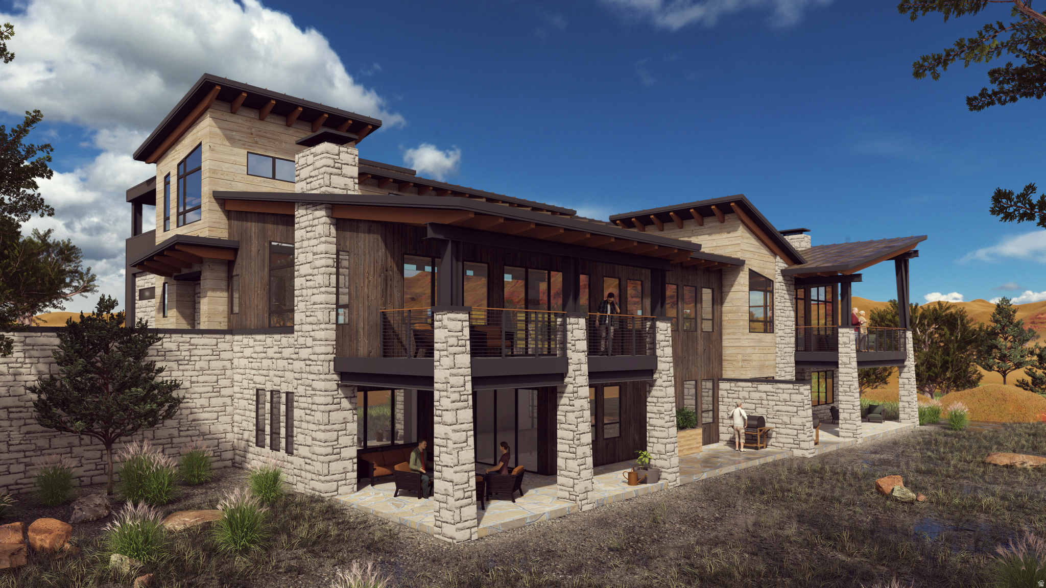 Experience effortless mountain living in this beautifully designed townhome in the heart of the Red Ledges community. This residence showcases elevated finishes and quality craftsmanship throughout. Expansive windows and a large sliding glass door create a seamless connection between indoor and outdoor living. Scheduled for completion this April, the home will feature high-end finishes throughout, including Thermador appliances. The two-car garage provides generous storage, a 220-volt outlet, and a finished epoxy floor. Perfectly situated within walking distance to the Jack Nicklaus Signature 12-hole Golf Park, the Village Center pool and restaurant, tennis and pickleball complexes, fitness center, and scenic trails, this townhome provides a rare combination of convenience, luxury, and low-maintenance living in Red Ledges.