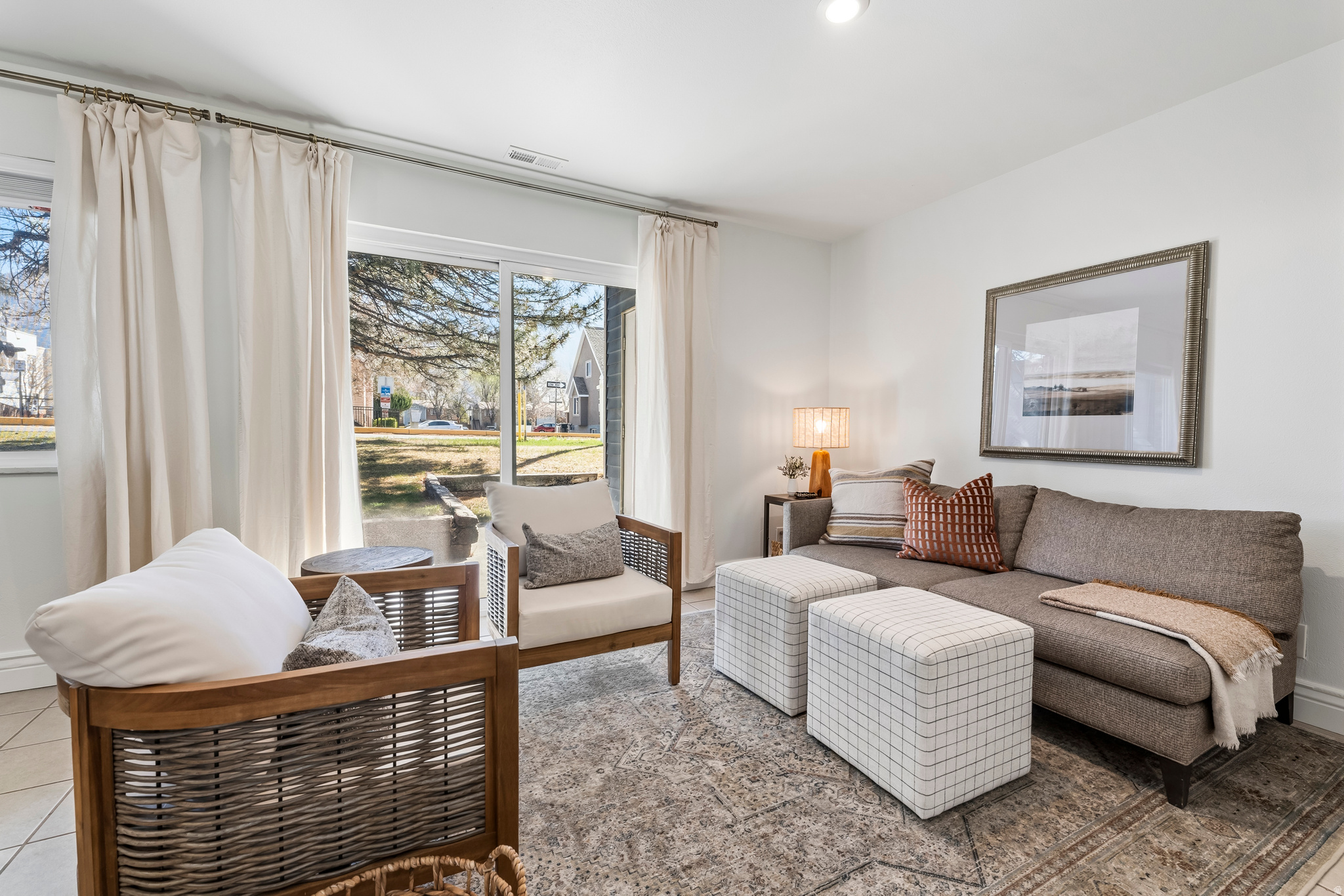 Whether you commute to Salt Lake, work locally, or attend BYU or UVU, you will appreciate the convenience and accessibility this property offers. The complex is pet friendly, which is a great bonus!  This 761 square foot unit features an updated kitchen with white cabinetry, stainless steel appliances, and a functional layout that makes great use of the space. Two tone paint adds a modern feel throughout, and newer vinyl windows plus a sliding glass door improve energy efficiency while bringing in natural light. Google Fiber is available, providing fast and reliable internet for remote work, school, or streaming. One of the advantages to this unit is that it is on the main floor. Easy for moving and hauling groceries.  You will also enjoy additional storage in the back porch closet, giving you extra space without sacrificing interior square footage. With two comfortable bedrooms and one full bathroom, this condo is a strong option for both owner occupants and investors.  Updated features, excellent location, and an attractive price point make this a smart opportunity in the heart of Provo.