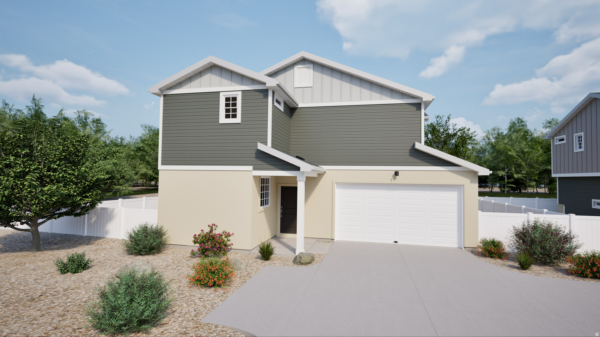 New Griffin floorplan in our "Porchlight" Collection at Wander. The Griffin features open great room, kitchen with large eat around island and second floor with spacious bedrooms including primary bedroom with large suite, spa shower and spacious walk-in closet, and large secondary bedroom suite with Walk-In closet and bathroom! Large windows and wrap around staircase allow for lots of natural light. (Photos are of another home in another community. Griffin Homesite 254)