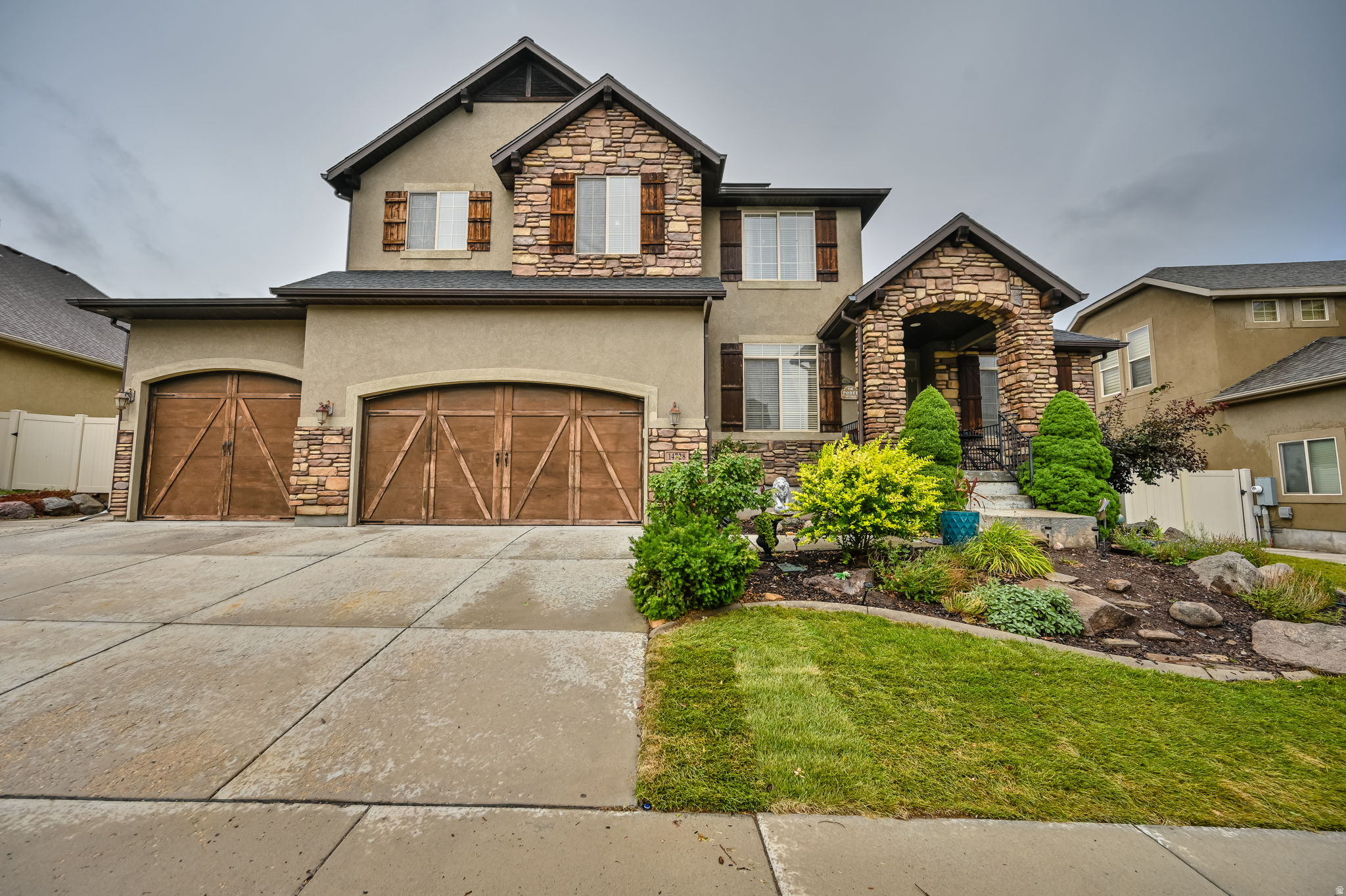 Executive Home with All the upgrades in a great Herriman neighborhood ! The Home has high vaulted ceilings giving it a wide open and grand feel. The Spacious Family room flow into a huge dinning/kitchen areas. The Kitchen is beautiful, double ovens, gas range, hood, huge pantry, also a butlers pantry. Spacious main bedroom with a spa like bathroom. The basement is fully finished with lots of upgrades. Backyard is set up for entertaining. This one is a must see.   Square footage figures are provided as a courtesy estimate only and were obtained from County Records.  Buyer is advised to obtain an independent measurement.
