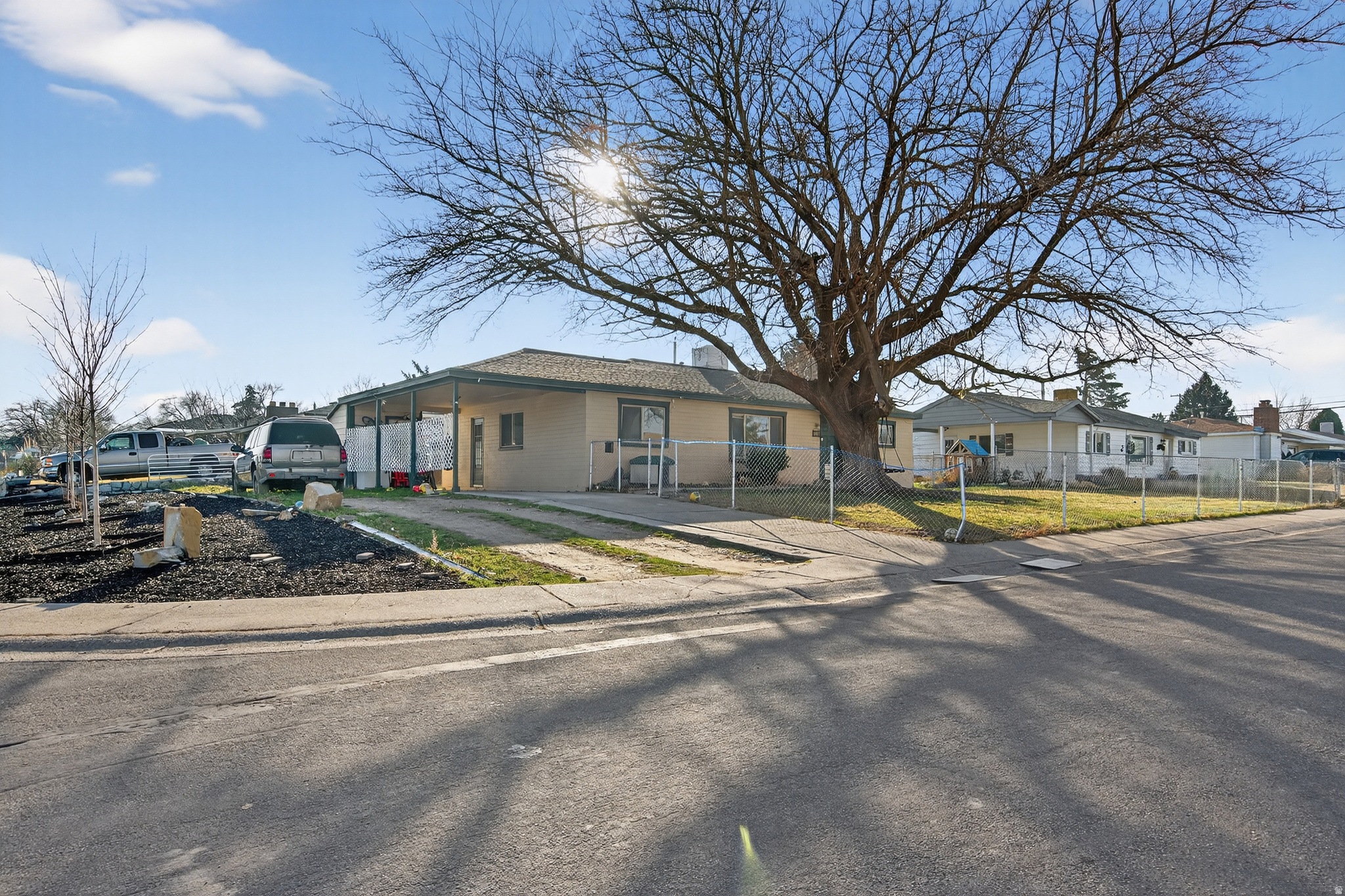 Perfect starter or downsize home centrally located on a large corner lot with beautiful side landscaping. Freshly painted inside with a fully fenced yard. Square footage figures are provided as a courtesy estimate only and were obtained from county records.  Buyer is advised to obtain an independent measurement.