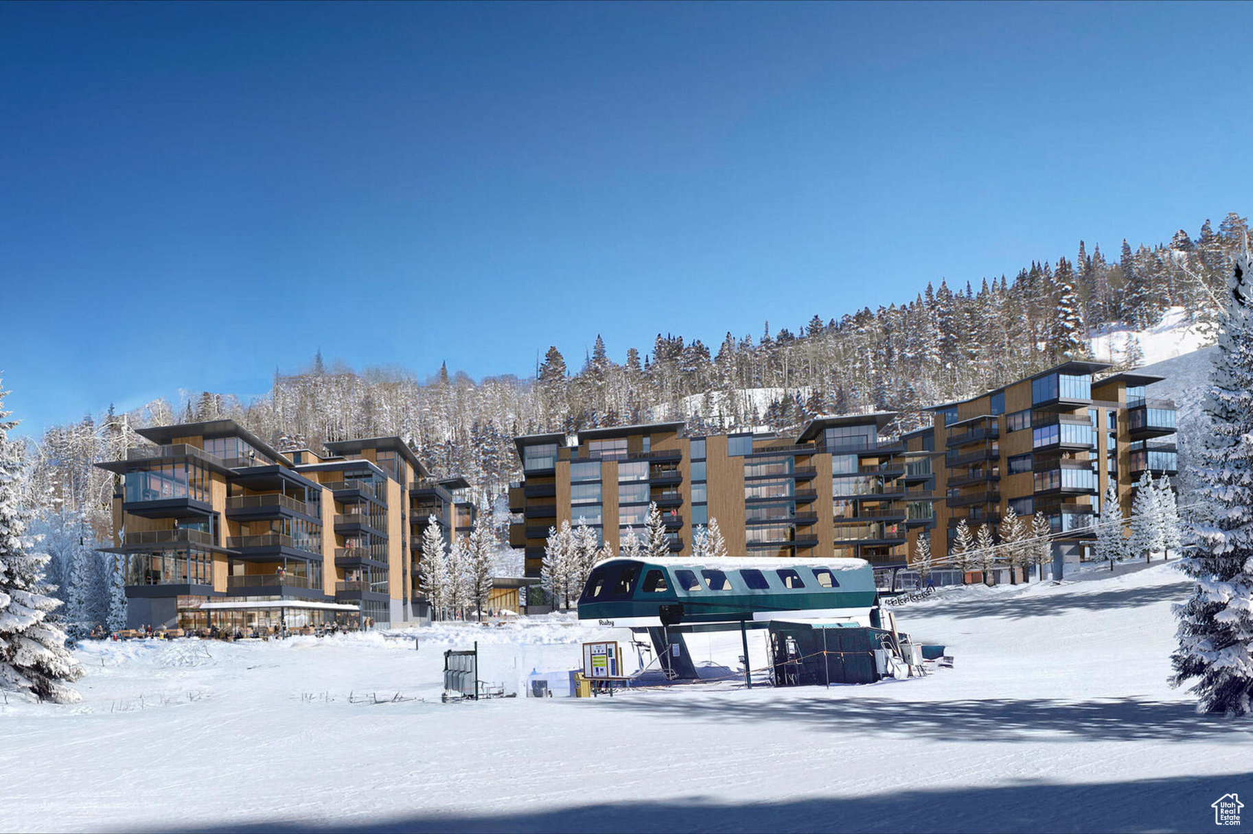 When they say they saved the best for last, this is what they're talking about. Sommt Blanc includes three alpine lodges comprising 49 luxury Residences and Penthouses located on the last, best, ski-in/ski-out parcel in Empire Pass at Deer Valley Resort. World-renowned architect Tom Kundig of Olson Kundig has created a jaw-dropping signature design featuring butterfly roof lines, cantilevered structures, single-level living, expansive outdoor spaces, floor-to-ceiling windows, and modern mountain design. With through-building unit design, every residence enjoys breathtaking views. Sommt Blanc features an extensive list of amenities and services that includes an arrival lobby and fireside lounge with a concierge desk, valet parking, an onsite restaurant & bar with ski beach patio, slope-side pool & patio with multiple hot tubs, and outdoor gathering spaces, pool locker rooms with saunas, spa treatment rooms, fitness center, yoga studio, a bowling alley with caf and game room, executive boardroom, spacious ski locker room, ski valet service, aprs-ski lounge with expansive outdoor patio, children's activity playroom, golf simulators, speakeasy styled owner's lounge, and designated underground parking in each building featuring adjacent oversized storage units with each owner space ready for an electric car charger installation. Residence A304 is a third-floor end unit with stunning ridgeline views of Empire Bowl and Lady Morgan Bowl, and distant snow-capped peaks to the north. The home features four bedrooms, five bathrooms, a den/media room, and two outdoor decks. Finishes include floor-to-ceiling windows, wood floors, wood ceilings, wool carpet, custom cabinets and built-ins, natural stone countertops and backsplash, Dacor contemporary appliances, Dornbracht fixtures, Sun Valley Bronze hardware, wine storage, automated Lutron shades, and two Tom Kundig signature design fireplaces.