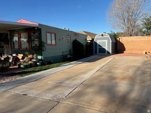 This RV lot is located at the back of the community and close access to second clubhouse making it one of the best RV lots in Washington County!  Nice shed, paver patio, and rear block wall. This park is a 55+ community. RV must be no more than 10 years old and can not weigh more than 25,000 lbs. Low HOA fee of $105 provides pool, two clubhouses, pet park area, sewer, garbage, and water. Close to all amenities, just off Sunset Blvd. Great opportunity for owner use or investment. Lot may be rented long term.