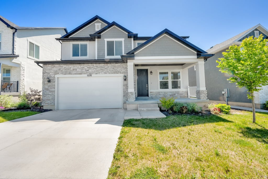 *AVAILABLE JULY 29TH* Single family home in Saratoga Springs! This home offers a popular floor plan featuring 4 bedrooms, 2 full bathrooms, 1 half bath on main level, laundry room, office, plenty of organizational space, large garage, an open floor plan, and spectacular views of the Wasatch mountains. The kitchen features large island with counter space for bar stools, ample cabinet space, stainless steel appliances, granite countertops, RO system, and recessed lighting. The primary bedroom features a large ensuite bathroom with a walk in closet, separate tub and shower,  double sink vanity, with a private water closet. Three additional bedrooms on upper level. This home offers plenty of storage space with an unfinished basement, making it ideal for storage or a home gym/workout area. Water softener left as a convenience only. Pets are accepted on a case by case basis. If accepted, $75 per pet/monthly plus a $750 per pet deposit that is fully refundable. For additional requirements, please visit: https://actionteamutah.com/requirements-for-renters.