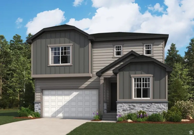 **Contract on this home today and qualify for a rate as low as 4.999% with our Affiliate lender! ***Restrictions apply; please contact us for more information. | Spacious and accommodating, the two-story Moonstone plan features a 3rd car garage, an open-concept main floor and four charming bedrooms upstairs. This home will be built with an extra bedroom and full bath on the main level. Toward the back of the home, a great room flows into an inviting kitchen, a center island and adjacent dining room complimented by double wide sliding glass doors for lots of natural sunlight. Upstairs, enjoy a sprawling primary suite with an oversized shower and walk-in closet. The second floor will be built with a laundry room and a loft. There are NO immediate back yard neighbors with this home which has beautiful mountain & sunset views! Designer curated finishes and Lot premium are included! Home will be move in ready by about the beginning of August! Contact us today or stop in at our model home for more information or to schedule a tour. Buyer/Agent to verify square footage. Square footage is provided as an estimate and as a courtesy only.