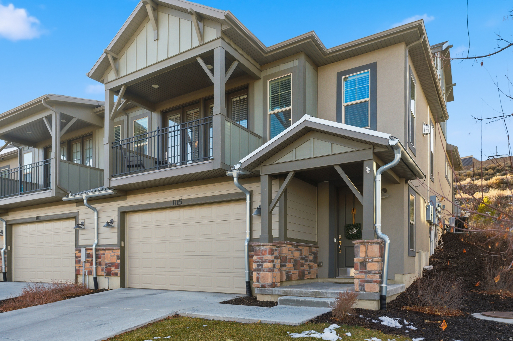 End Unit Wasatch Springs Townhome-Great Location and Endless Possibilities!   Charming light and bright townhome with the perfect location. Step inside to discover this open floor plan unit with ample kitchen-living-dining concept and deck overlooking the street below. 3 bedroom plus loft (could be enclosed to make a 4th bedroom). Featuring a generous Primary bedroom suite with a walk-out patio, complete with a spacious primary bathroom with stand alone soaking tub and shower, stackable washer/dryer, and walk-in closet. Additional loft can be an office, lounge space or converted to a bedroom and includes a full bathroom. The spacious two-car garage provides plenty of room for all of your outdoor gear, making this home the ideal starting point for your Park City adventures. Backs up to open space with access to miles of trails. Located just minutes from multiple world-class ski resorts, Jordanelle Reservoir's waterfront fun, all while being an easy 40-minute drive to Salt Lake City International Airport.
