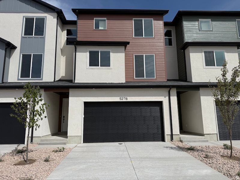 New Price Incentive. Elevated design. Included-not upgraded. 3-story townhome redefines what first-time buyers should expect. 3 bedrooms, 2.5 baths, and a deep 3-car garage with extended storage-rare at this price point. Think bikes, gear, seasonal storage, without compromise. The three-level layout is intentional-privacy where it matters, open living where it counts. Main level hits differently. 9' ceilings, 8' doors, oversized windows-volume, light, flow. Clean, modern finish throughout: waterproof LVP flooring, matte black hardware, contemporary trim. Kitchen is built for real use, not just show. Quartz countertops. 42" custom cabinetry. Soft-close dovetail drawers. Full pull-out shelving. Dedicated garbage cabinet. Cookie-sheet storage. 16-gauge single-bowl sink, Moen Sleek pull-down faucet, GX Pro disposal with air-switch. LG microwave and range. Upstairs: all bedrooms, including a well-executed primary suite with dual closets and private bath. Bathrooms carry the same standard-quartz, adult-height vanities, framed mirrors, premium Moen fixtures. Primary bath delivers: double vanity, water closet, semi-Euro glass enclosure, floor-to-ceiling cultured marble with built-ins and footrest. Above-standard features come included-not as upgrades. High-efficiency + smart tech: 95% Lennox furnace, 14-SEER A/C, Honeywell T9 Wi-Fi thermostat, EV rough-in, Kwikset Z-Wave lock, LiftMaster MyQ system, Cat-6 wiring, additional outlets (yes, even pantry + island + primary closet + private bathroom). Exterior - Amsco Studio windows, stucco with James Hardie accents. Durable. Clean. Low maintenance. more light, more privacy, more long-term value. This is not a base home. It's a curated product designed for buyers stepping into ownership who don't want to outgrow it in two years. Dare to compare. Then move quickly-May close required for incentive eligibility.   Square footage figures are provided as a courtesy estimate only and were obtained from builder plans.  Buyer is advised to obtain an independent measurement.