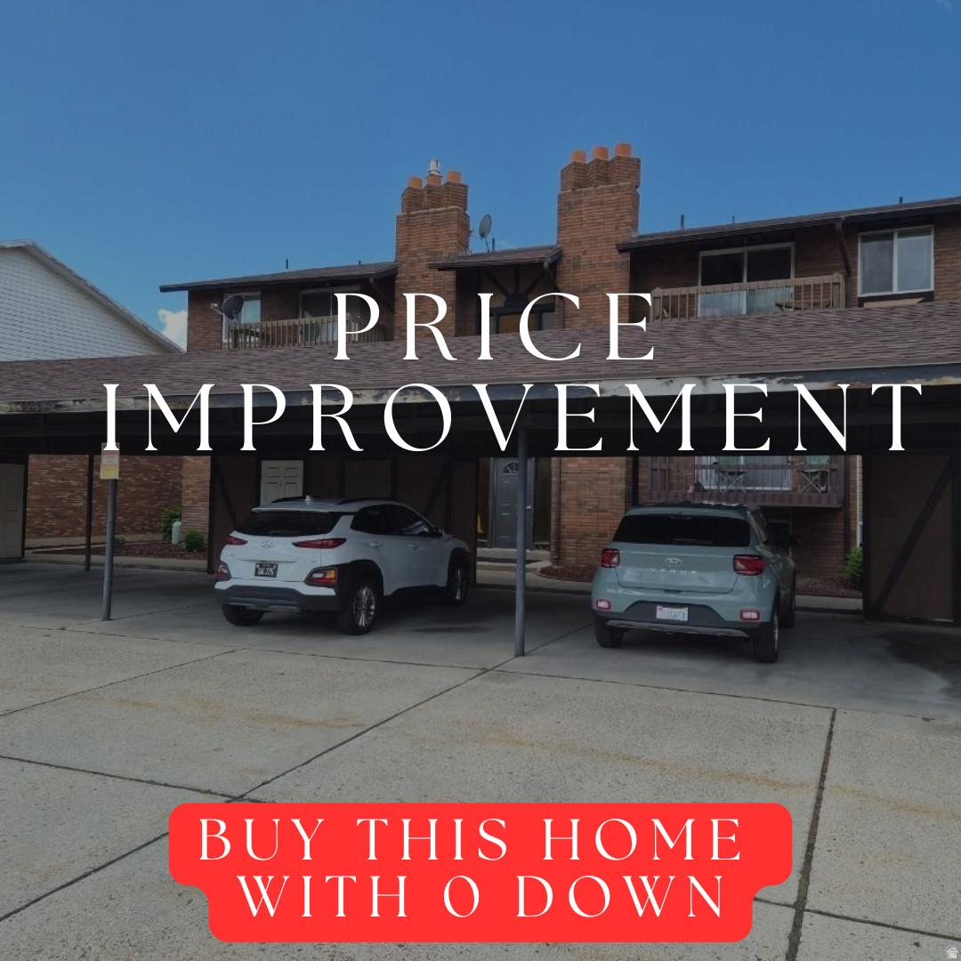 Welcome to easy, low-maintenance living in this desirable ground-level end-unit condo located in the heart of Roy. Beautiful upgraded Washer, Dryer, Fridge, and Double Oven included! Fresh paint and updated flooring throughout give the home a clean, move-in-ready feel, while the end-unit location provides additional privacy and an abundance of natural light.  This home boasts a great floor plan with a master bedroom and bath, spacious front room and great space for a dining room table. Enjoy the ground level for a cool summer, and the cozy brick fireplace as the perfect space to relax and unwind in the winter.  Outside, enjoy mature landscaping, a great picnic area, and a quiet complex. Two covered carport parking spaces and dedicated additional lockable storage in the carport area.  The HOA covers insurance, exterior maintenance, sewer, water, trash, and snow removal.  Conveniently located near schools, shopping, restaurants, and major commuter routes, this home is ideal for first-time buyers, downsizers, or anyone seeking comfortable, accessible living with minimal upkeep.  Schedule your private showing today!