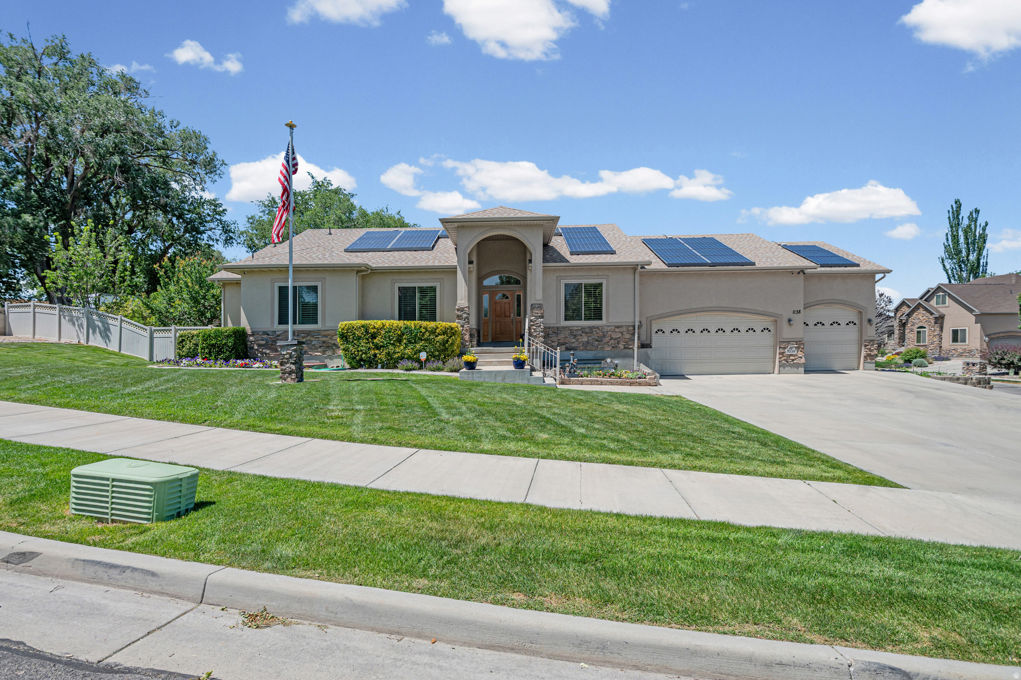 Amazing home in Riverton! Spacious floor plan, windows galore provide plenty of natural light, vaulted ceilings, fireplace, crown molding throughout and a den/office for privacy with built in shelves. The generous living room with French Doors leading to the deck and sizable yard is a delight for entertaining where your guests will never feel overcrowded. Many other features. You'll fall in love with the basement apartment. Its handsome kitchen, dining area and oversize living room are unbelievable. The home has been well-maintained and is move-in ready. Large corner lot with mature landscaping: fruit trees, large lawn area, covered deck, stone accents. Short distance to I-15 for shopping and travel convenience.