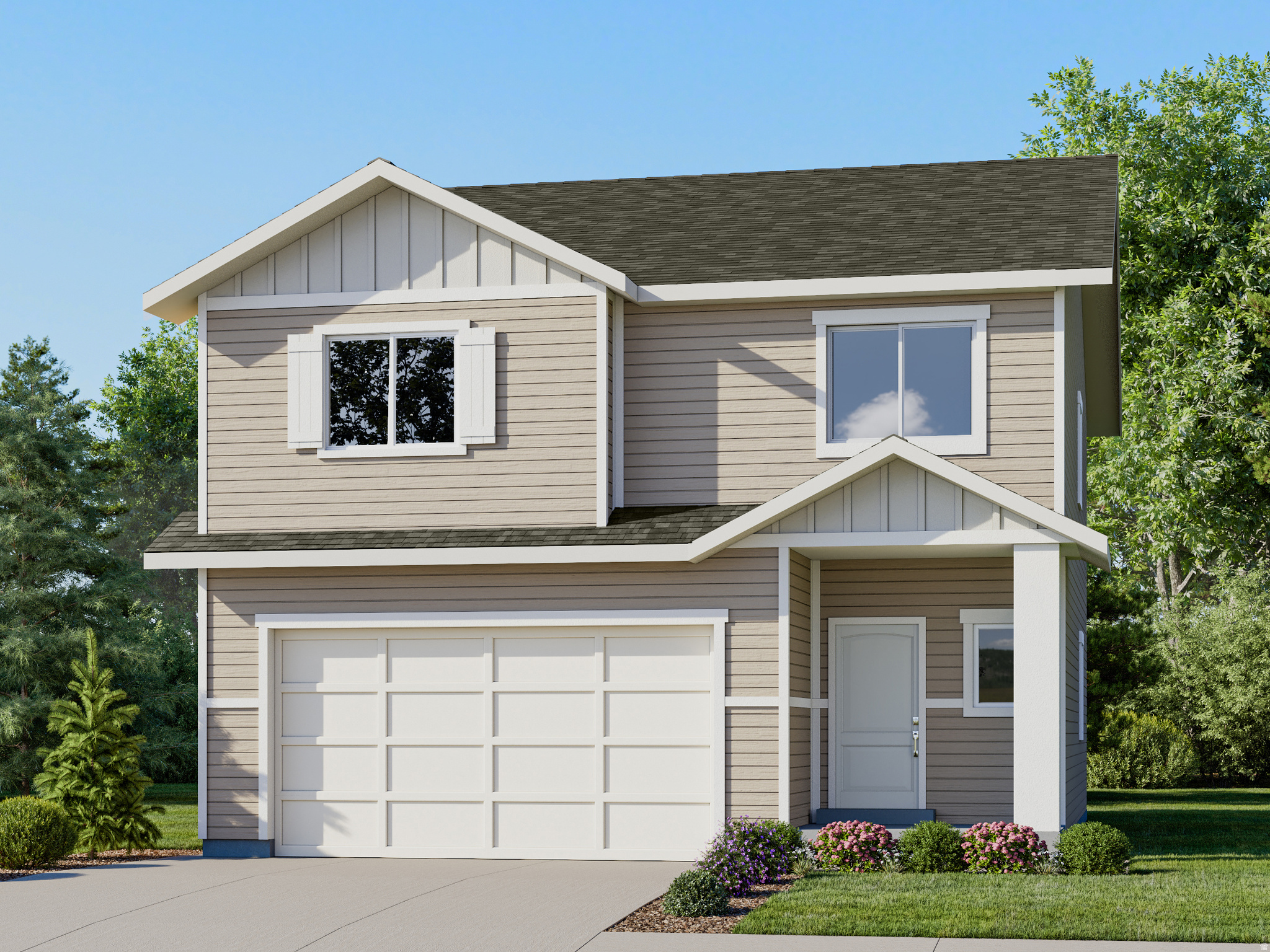 Brixton Park - 197 - Cache. Offering up to $20,000 financing incentive when financing through our preferred lender! Estimated completion in July! Offering 4 bedrooms, 2.5 bathrooms, family room, dining area and a kitchen that boasts gray cabinets, linen cream countertops and a full unfinished basement. Upstairs is the laundry room, owner's suite, and owners suite bathroom with a large walk in closet, three more bedrooms, and one full bathroom. Square footage figures are provided as a courtesy estimate only and were obtained from builder. Buyer is advised to obtain an independent measurement.