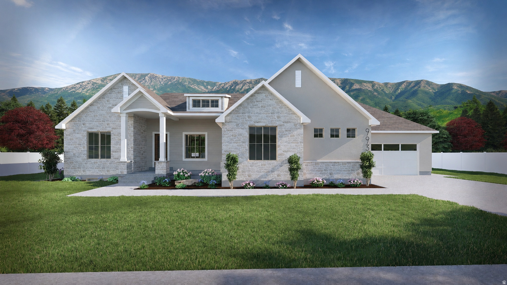 ** UNDER CONSTRUCTION **  Beautiful new construction home in Mendon, situated on a spacious .68-acre lot with views of the Wellsville Mountains and Cache Valley. This thoughtfully designed home offers 2,075 SF on the main floor, plus an additional 1,920 SF unfinished basement with 9' ceilings, providing plenty of room for future expansion. Upon entering, you're welcomed by 11' raised ceilings throughout the entry and living area, with 9' ceilings throughout the rest of the home, oversized 8' doors on the main floor, and a floor-to-ceiling rocked fireplace. The spacious primary suite includes a freestanding soaking tub and a fully tiled walk-in shower. Additional features include a covered back porch perfect for relaxing or entertaining, a spacious 3-car garage, and beautiful curb appeal with stone exterior accents. A rare opportunity to own a high-quality custom home in a peaceful Cache Valley setting. Built by Traverse Homes