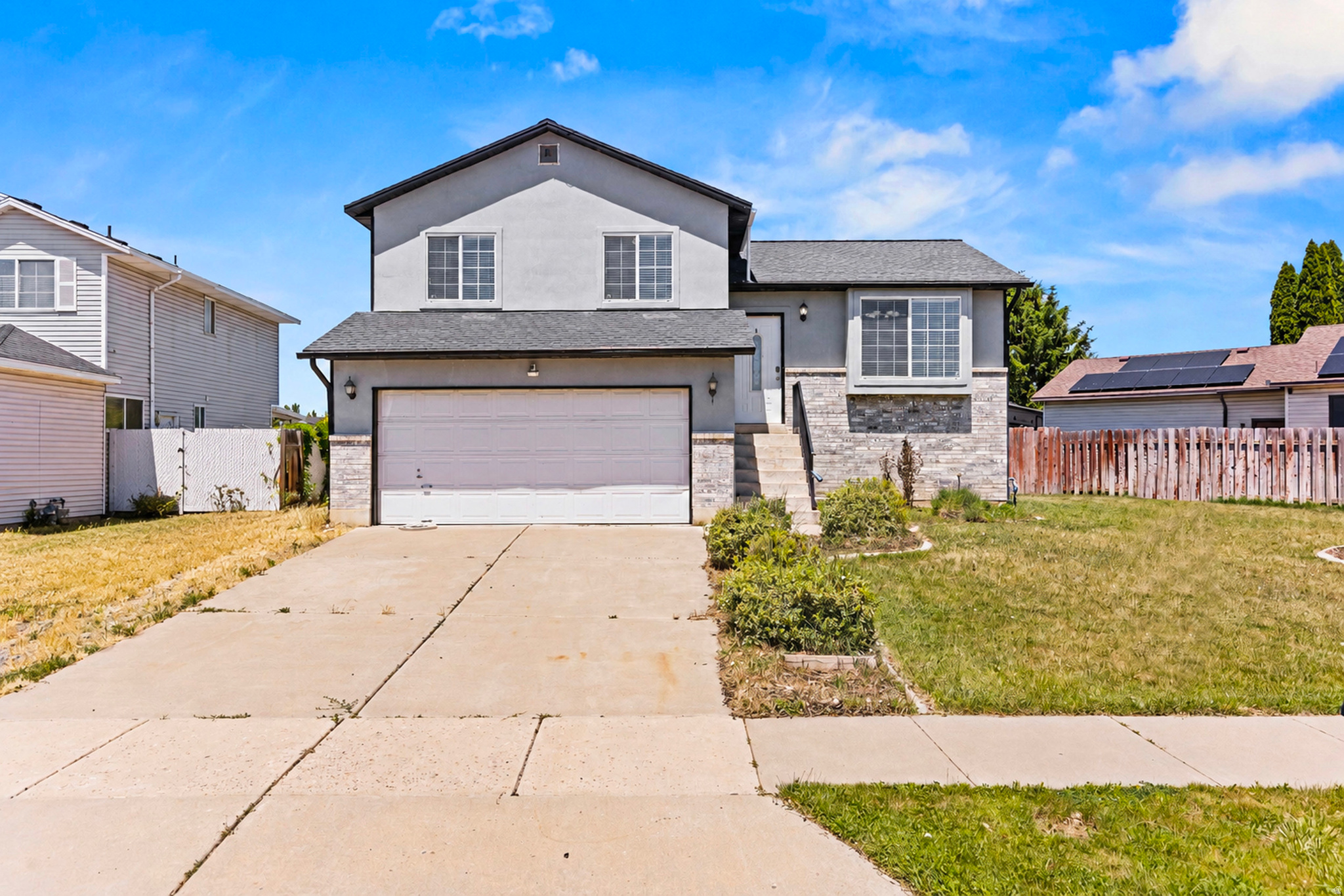 Your next home is here! This well cared for 4 bed 2 bath multi level home is tucked away in a quiet neighborhood on the west end of Roy. Rv parking and an air conditioned shop/office in the back yard. Close to parks, schools and shopping. The kitchen has been updated as well as new stucco on the front of the home. Schedule your appointment today!