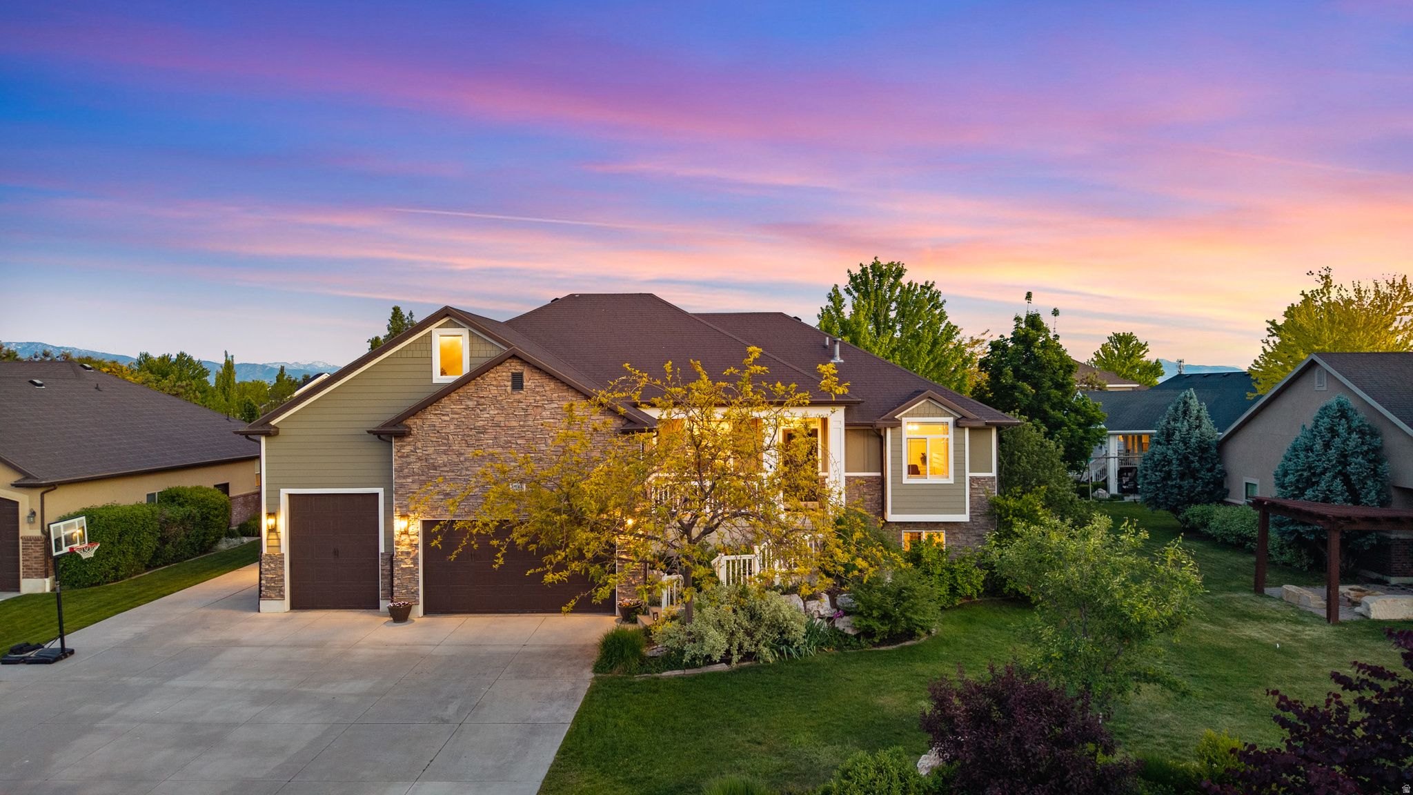 Beautiful custom rambler on a spacious .55-acre lot in a desirable West Layton neighborhood! Offering 4,350 sq ft, this 2011 home features 7 bedrooms, 4.5 baths, office with loft, 3 family rooms, 2 kitchens, and 2 laundry rooms. The fully finished daylight basement includes 9' ceilings, fireplace, storage/cold storage, and flexible apartment potential with separate entrance options.   Granite countertops throughout, LVP flooring, new carpet and paint, plus freshly painted exterior in 2025. Extended 3rd-car garage, RV pad, pergola patio, mature fruit/shade trees, powered shed, chicken coop, and shaded play area complete this incredible property!   **OPEN HOUSE SAT MAY 30 1PM-4PM**