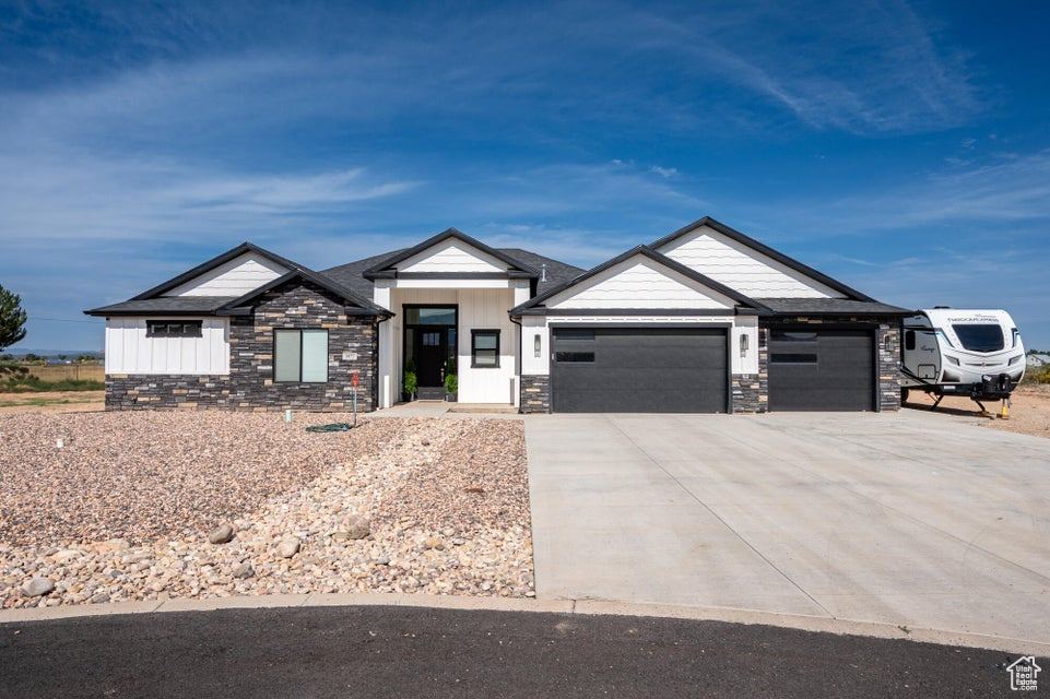 Are you looking for a one-level (almost brand new) modern home? Look no further! This home is perfect for families or someone looking to retire. Situated on a quiet cul-de-sac in a beautiful neighborhood, the home features 4 beds, 3 baths, and a spacious open concept living and kitchen area. The added perks of the home include a very large 3 car garage, RV parking, on .52 acre lot, AND SELLER PAID SOLAR making your power bill unbeatable! Come check out this stunning property!