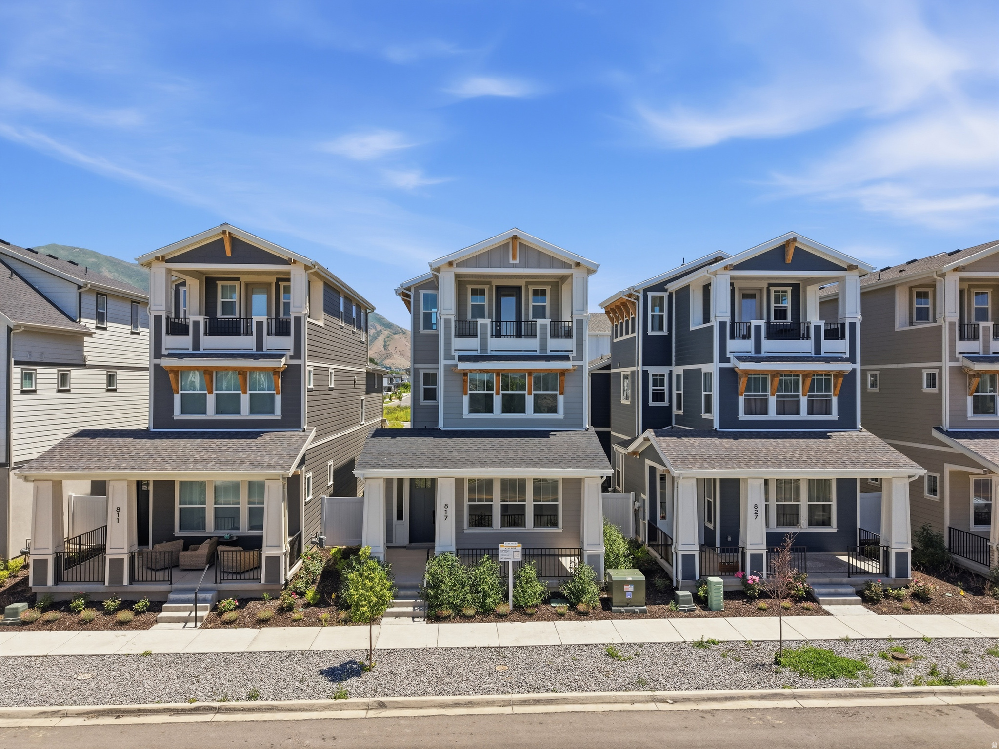 Beautiful new construction in desirable Huntington Ranch! The popular Cottage Plan features an open-concept main floor perfect for everyday living and entertaining, private bedrooms on the second level, and a versatile third-floor flex room with incredible 270-degree mountain and valley views. Enjoy 10-foot ceilings, abundant natural light, quartz countertops, ceiling-height cabinetry, stainless steel appliances, a gas range, tankless water heater, EV hookup, and Energy Star efficiency. The dining area opens to a private patio and yard, creating seamless indoor-outdoor living. Located next to the new Westfields Central Park and just steps from walking trails and great schools. Easy to see-contact the listing agent for a private tour!