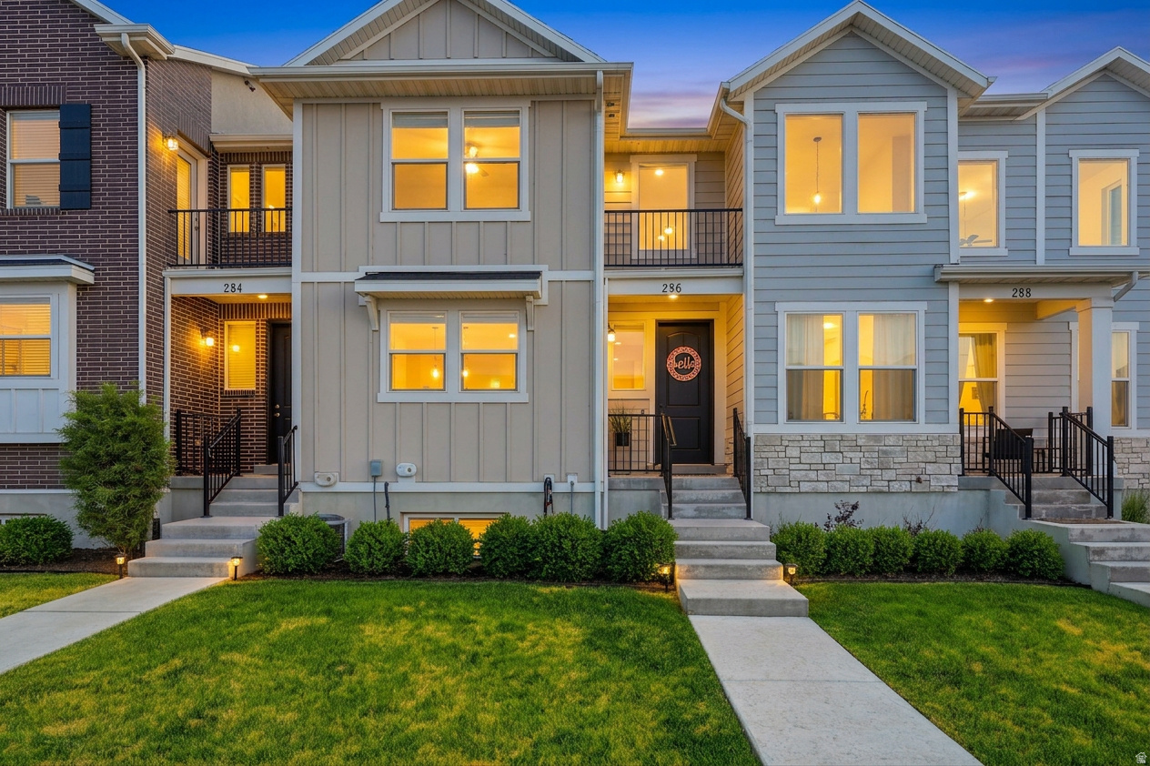 *Price Adjustment* Welcome to this beautifully designed middle-unit townhome in the heart of Vineyard! Offering 2,402 sq ft, this home features a bright vaulted great room, 3 bedrooms, 2 full baths, and a convenient half bath on the main. The unfinished basement provides room to grow and customize to your needs and plumbed for an additional bathroom. Enjoy easy front parking and a prime location just minutes from Bella Market + quick freeway access for commuting. Take advantage of community amenities including a clubhouse, workout room, and pool, plus nearby Utah Lake walking trails. Experience all the perks of Vineyard living with frequent community events and a vibrant neighborhood atmosphere. Comfortable, convenient, and full of potential-this home is a must-see! Square footage figures are provided as a courtesy estimate only and were obtained from prior MLS.  Buyer is advised to obtain an independent measurement.