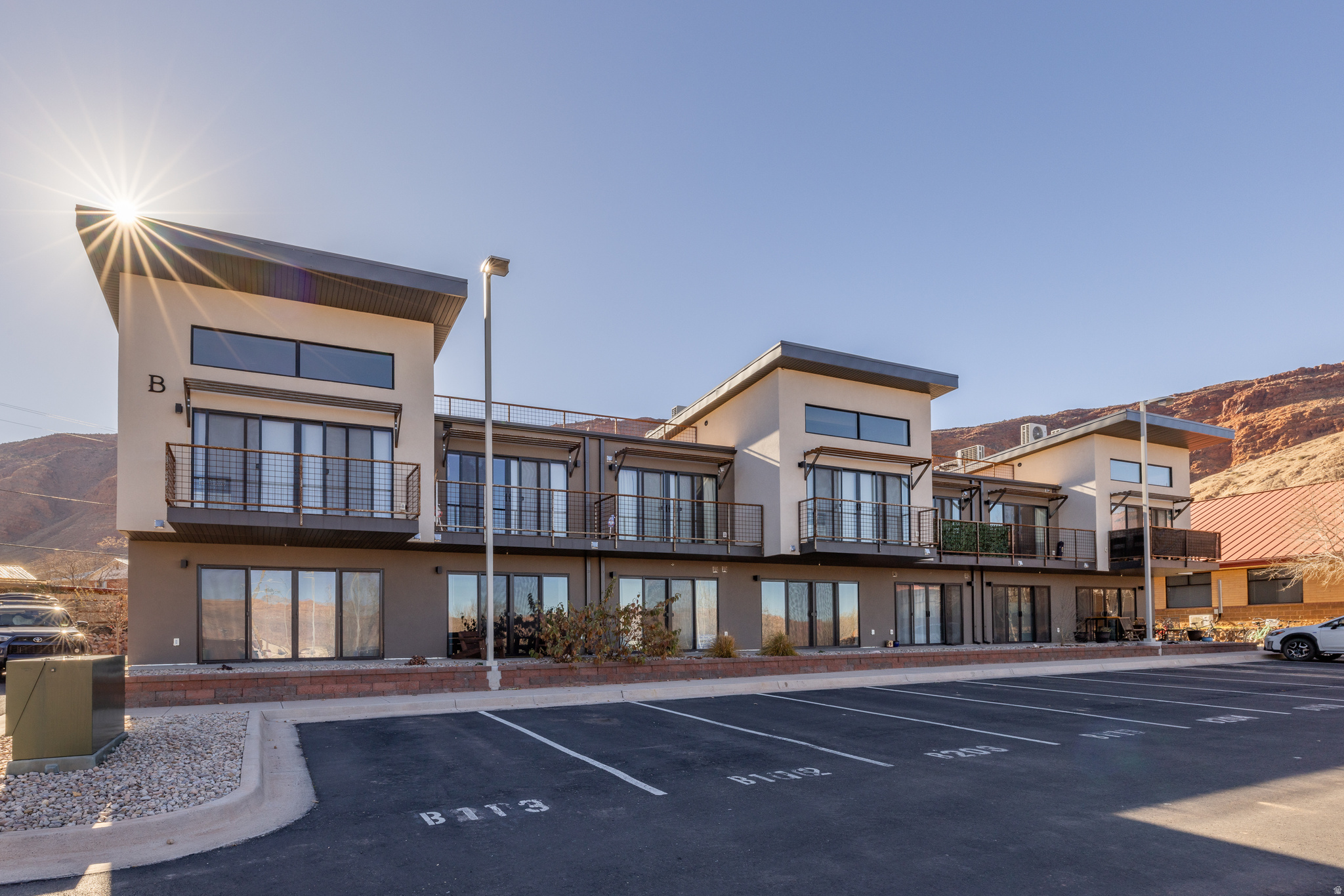 Kane Creek Blvd condo  Built 2022  Studio layout  In unit laundry  Forced air heating and cooling  Assigned parking  Personal outdoor patio  Shared rooftop patio  Minutes to downtown Moab  Built in 2022, this studio condominium on Kane Creek Blvd offers an efficient layout and a convenient location close to the town of Moab. The approximately 500 sq ft interior includes a full kitchen, forced air heating and cooling, and in unit laundry for everyday ease. A personal outdoor patio extends the living space, while a shared rooftop patio provides an additional place to relax or enjoy the surroundings. Assigned parking is included.  443 Kane Creek Blvd Unit B 112 is positioned near dining, shops, and local services, with easy access to Highway 191 and nearby recreation areas and trails. The HOA covers insurance, exterior maintenance, sewer, water, trash, and snow removal, and enforces established pet rules with pets permitted. Furnishings are optional, offering flexibility for move in or personalization.