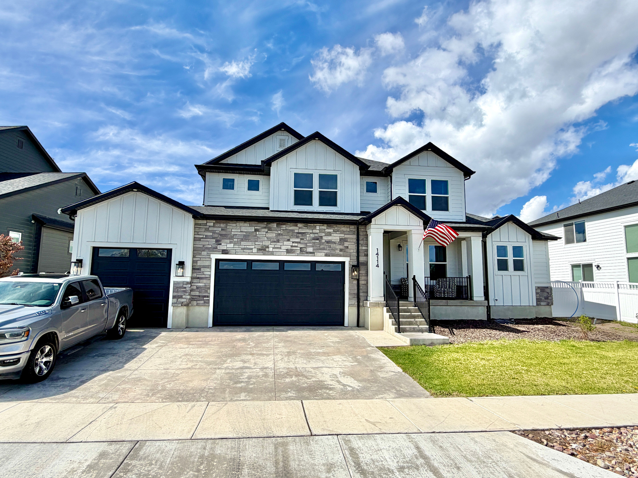 Stunning new Herriman home complete with a revenue generating ADU! This Herriman home was built to impress, and it delivers at every turn. The open great room flows naturally into the kitchen and dining area, where you'll find waterfall quartz countertops, high-end cabinetry, and a pantry that's worth bragging about. The primary suite is massive, with laundry hookups right in the closet, a small detail that makes a big difference. In fact, there are washer and dryer hookups on every level. Upstairs has its own family room, which is a great retreat for kids or guests, along with three bedrooms, two bathrooms (including an ensuite), and a laundry room that's actually big enough to use comfortably. Downstairs is where things get really fun. A huge dedicated movie theater sets the tone, and the rest of the lower level more than keeps up - a fully independent 3-bed/2-bath ADU with its own entrance gives you serious flexibility - rental income, multi-generational living, or both. One of those bedrooms is also an ensuite, making it especially well-suited for extended family or long-term tenants. Even the backyard punches above its size: stamped concrete with power, water, and sewer stubbed in, ready for the outdoor kitchen you've been planning. The mechanicals match the rest of the home, no corners cut. Dual high-efficiency furnaces, a tankless water heater, water softener, and a whole-home water filtration system mean you're set up for the long haul. And the location ties it all together. No neighbors to the east means unobstructed Wasatch views. Add in walking distance to multiple parks, open green space, club houses, gyms and walking trails, and you have one special home. One final note is that the seller is willing to sell the house fully furnished for the right price. Several walls in the basement are not load bearing and are designed to be removed (home theater wall & 3rd bedroom walls). Seller is willing to remove walls in the basement if the buyer is wanting more "hang out space" and less bedrooms/theater. Square footage figures are provided as a courtesy estimate only and were obtained from appraisal.  Buyer is advised to obtain an independent measurement.