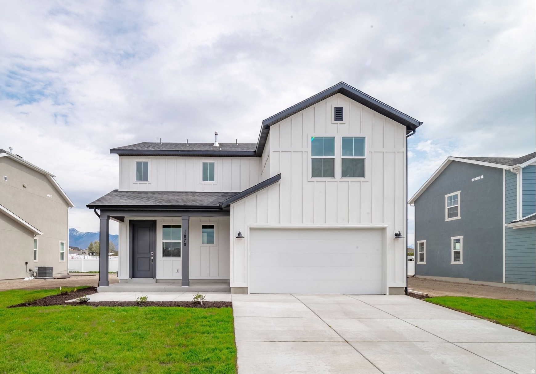 Homesite #23  Move-In Ready! Welcome to the Silver Lake at Pioneer Meadows, where comfort, space, and future potential come together. A charming front porch welcomes you into a bright, open-concept main floor featuring 9' ceilings, a cozy fireplace, and seamless flow between the great room, dining area, and kitchen. Upstairs, a versatile loft connects three bedrooms, a full bathroom, and a conveniently located laundry room. The spacious primary suite is designed for relaxation, complete with a separate tub and shower, dual vanities, private water closet, and an expansive walk-in closet. Situated on a .15-acre lot, this home offers an incredible backyard with a rear fence already in place and endless potential to create your dream outdoor oasis. Enjoy beautiful mountain views and the flexibility to design it exactly how you want. Located in a community with a neighborhood park, this home combines comfort, convenience, and opportunity-all turn-key ready!