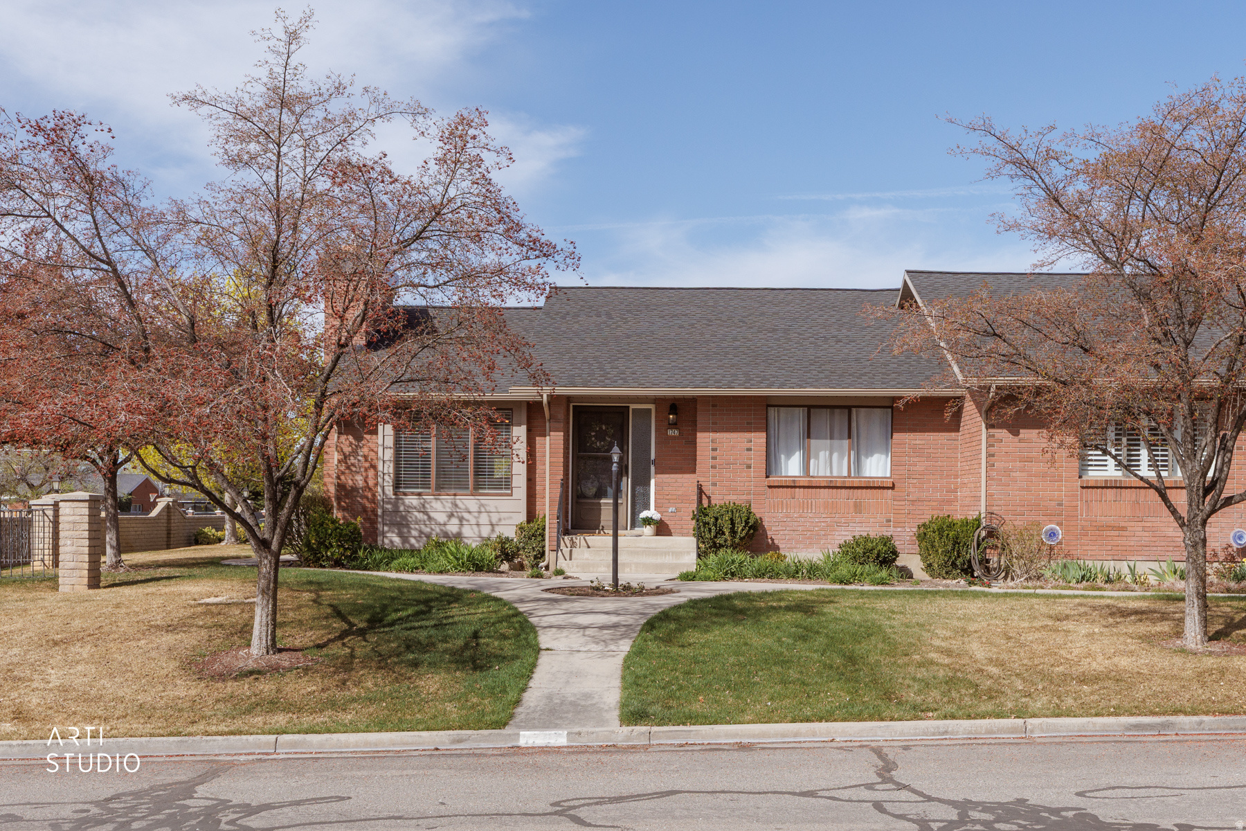 HUGE PRICE REDUCTION!  Located in the desirable Grandview Farms 55+ community in Provo, just minutes from BYU, this beautifully maintained end-unit home offers comfort, convenience, and a peaceful setting surrounded by mature trees and well-kept grounds. Lightly lived in and owned by just two owners, the home features newer carpet, spacious gathering areas, and a layout designed for both everyday living and entertaining. The kitchen and dining area provide plenty of room for a large table, making it ideal for hosting family and friends. The large primary suite offers a private retreat, while the covered patio creates the perfect space to relax and enjoy the outdoors. Views of the beautiful Utah mountains from your living room window!  Additional highlights include a 2-car garage and the added privacy that comes with being an end unit. The HOA takes care of all exterior maintenance, snow removal, and offers amenities including a pool and clubhouse, making for easy, low-maintenance living. With its prime location, thoughtful layout, and well-cared-for condition, this home is a wonderful opportunity in one of Provo's most convenient communities. Square footage figures are provided as a courtesy estimate only and were obtained from County records.  Buyer is advised to obtain an independent measurement.