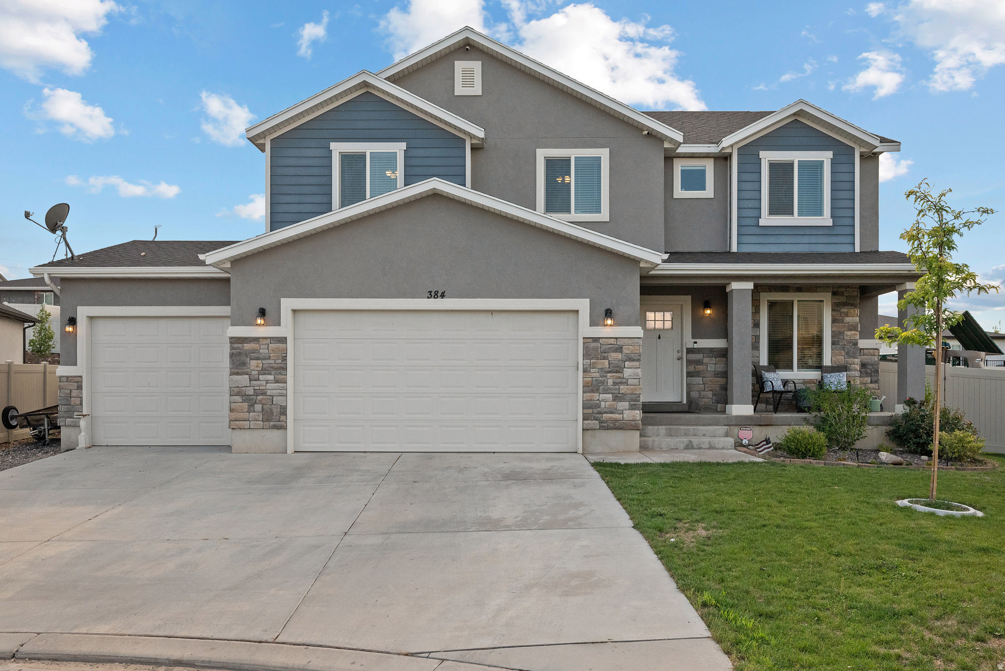 OPEN HOUSE Saturday 7/25 11am-2pm. Welcome to this beautifully maintained 5-bedroom, 3-bathroom home nestled on a spacious quarter-acre lot in one of Salem's most desirable neighborhoods. Tucked away in a quiet cul-de-sac, this home offers the perfect combination of privacy, comfort, and convenience. Inside, you'll love the bright, open-concept floor plan that creates an inviting space for everyday living and entertaining. The seamless flow between the kitchen, dining, and living areas makes gathering with family and friends effortless. Step outside to enjoy the large, fully landscaped yard-perfect for summer barbecues, kids at play, gardening, or simply relaxing in your own backyard retreat. Located in a prime Santaquin location, you'll appreciate the peaceful surroundings while still being just minutes from parks, schools, shopping, and easy access to everything Utah County has to offer. An added bonus is the assumable VA loan with an attractive 3.5% interest rate, offering a rare and valuable financing opportunity for qualified buyers.This is the home you've been waiting for-don't miss your opportunity to make it yours!