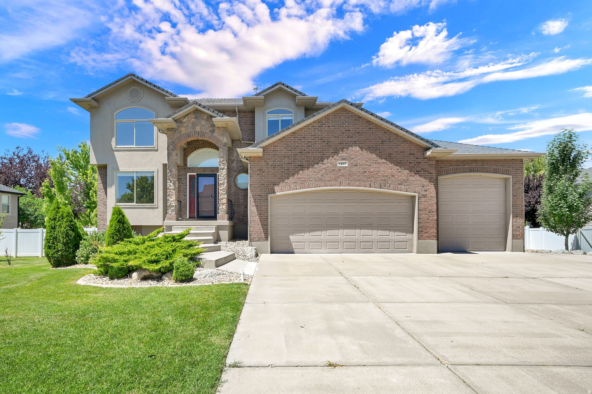 Great 2 story home in the Sarah Jane Plantation subdivision. 5 bedrooms, 3.5 bath, 3 car garage, RV parking, and main floor laundry. Enjoy summer evenings outside playing in your over HALF ACRE yard, splashing around in your 3 yr old 22x44' heated salt pool, grilling dinner under the covered deck or on the patio. Master suite with separate shower, jetted tub and walk-in closet  Square footage figures are provided as a courtesy estimate only.  Buyer is advised to obtain an independent measurement.