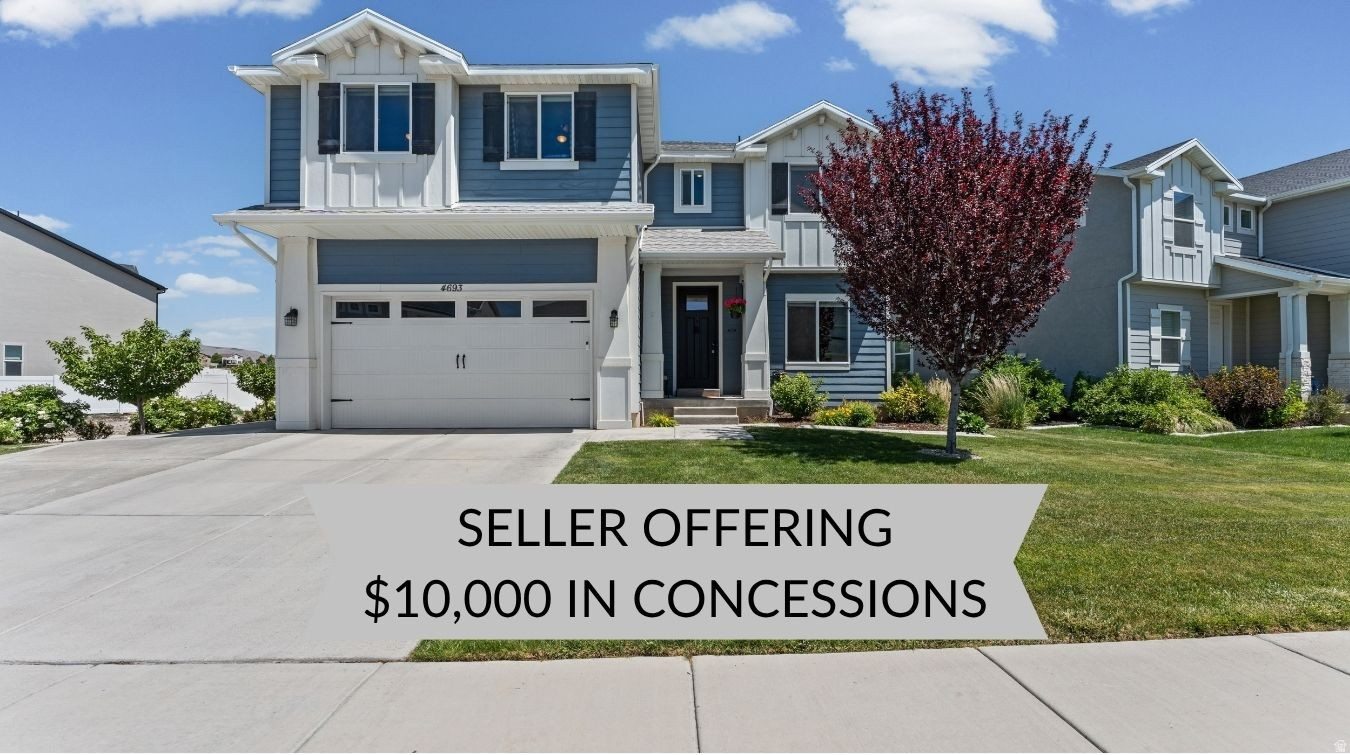 Welcome to this stunning Eagle Mountain two-story offering the perfect blend of comfort, style, and privacy with no backyard neighbors and breathtaking views of the gulch and surrounding mountains. From the moment you arrive, you'll appreciate the quiet neighborhood, RV parking, and impressive front entry that sets the tone for the rest of the home. Step inside to find a dedicated main-level office with designer lighting, perfect for working from home. The open-concept floor plan is ideal for everyday living and entertaining, featuring a spacious family room filled with natural light, a cozy gas fireplace, surround sound system, and seamless flow into the chef-inspired kitchen. The kitchen is a true showstopper with a large island and bar seating, floor-to-ceiling cabinetry, stainless steel appliances, gas range, farmhouse sink, modern backsplash, pendant lighting, spacious pantry, and semi-formal dining area. Upstairs you'll find a versatile loft that makes an excellent playroom, second office, or media space while capturing beautiful mountain views. The upper level also features four bedrooms, a full bathroom with double granite vanities, a spacious laundry room with cabinetry, and an incredible primary suite designed as a private retreat with abundant natural light, ceiling fan, Wi-Fi controlled sconces, stunning views, and a luxurious ensuite featuring dual granite vanities, dual shower heads, a large walk-in closet, and stylish barn door entry. The unfinished basement provides room to grow with space for additional bedrooms, a bathroom, and future equity potential. The backyard is truly the highlight of this property, offering complete privacy with no rear neighbors, a fully fenced yard, an extended patio perfect for summer barbecues, and a cozy firepit ideal for evenings under the stars. Additional features include hardwired internet throughout the home and several negotiable items that may be included with the right offer. Enjoy access to the community clubhouse and pool through the affordable HOA. This exceptional home offers the space, upgrades, views, and privacy buyers have been searching for. Schedule your private showing today.   Square footage figures are provided as a courtesy estimate only and were obtained from tax data. Buyer is advised to obtain an independent measurement. Buyer and Buyers agent to verify all information. ***Sellers are willing to sell a lot of the furniture. See attached PDF list or connect with the CoAgent Brandon.***