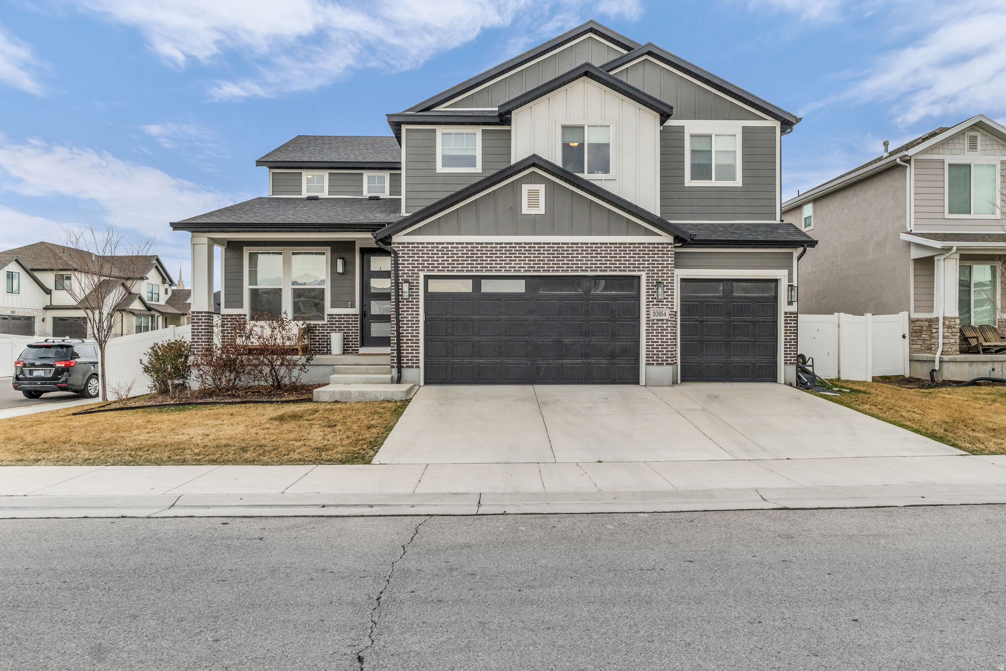 Six bedrooms, two kitchens, and space that actually works - this is the home that adapts to your life.   Located in the highly sought-after High Pointe community in South Jordan, this 2021-built home offers the perfect blend of clean modern design and functional space. With multiple living areas and a fully finished basement with a second kitchen, this home is ideal for multi-generational living, hosting, or creating additional flexibility for your lifestyle.   Step inside to an open-concept layout filled with natural light, highlighted by vaulted ceilings and expansive windows. The gourmet kitchen is the heart of the home, featuring an oversized island, modern finishes, and plenty of space for gathering, entertaining, and everyday living.   Upstairs, the spacious primary suite offers a true retreat with a large ensuite bathroom and a walk-in closet designed to keep everything organized and accessible. With a total of 2 full bathrooms, 1 three-quarter bath, and a half bath, the home is thoughtfully designed for both comfort and convenience.   The fully finished basement adds incredible versatility with its own kitchen, making it perfect for guests, extended family, or potential income opportunities.  Step outside to a beautifully designed backyard featuring a custom stone patio-perfect for summer evenings, entertaining, or simply relaxing in your own private outdoor space.   A 3-car garage provides ample storage and parking, while the overall layout of the home offers the space and flexibility that's increasingly hard to find in newer builds.   Located near parks, shopping, and easy freeway access, this home combines modern living with everyday convenience.   Homes in High Pointe with this level of space and flexibility don't come around often.