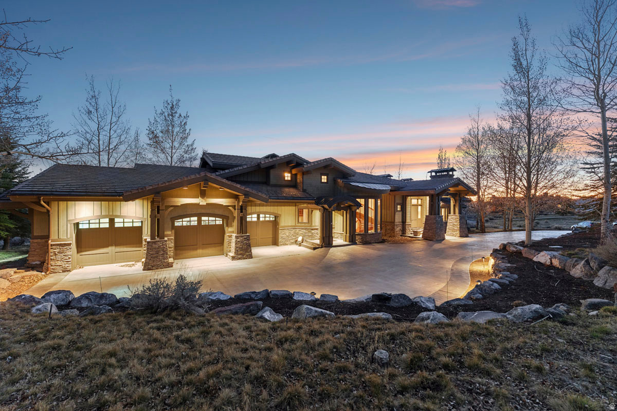 Exceptional Promontory Residence with Panoramic Views and Golf Membership Available.  Located in the prestigious Signal Hill neighborhood of Promontory Club, 3206 Saddleback Ridge Drive is a striking mountain contemporary residence designed by renowned Upwall Design. Positioned along the 3rd hole of the Pete Dye Canyon Course, this luxury Promontory home captures expansive panoramic views of Deer Valley, Park City Mountain Resort, the Wasatch Range, and surrounding golf course landscapes. This thoughtfully designed 4-bedroom, 6-bathroom home blends refined architecture with warm mountain finishes and seamless indoor-outdoor living. Expansive windows frame the dramatic mountain and golf course views while filling the home with natural light throughout the day. The open-concept floor plan was designed for both entertaining and everyday comfort, featuring multiple gathering spaces, a chef's kitchen, spacious bedroom suites, and exceptional outdoor living areas ideal for enjoying Promontory's four-season lifestyle. The home also features a highly desirable 4-car garage to accommodate a range of cars and gear. Additionally, the home is equipped with nearly 1,000 square feet of unfinished space, offering exceptional flexibility. A full golf membership is available separately, offering access to Promontory Club's world-class amenities, including championship golf courses, private ski lodges, dining, fitness facilities, spa, beach club, equestrian amenities, tennis, pickleball, and extensive year-round recreational experiences. With premier Dye Course frontage, exceptional views, sought-after Upwall Design architecture, and access to a full golf membership, 3206 Saddleback Ridge Drive represents a rare opportunity to own a luxury golf property in one of Park City's premier private club communities.