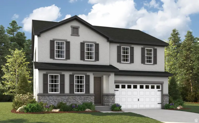 ***New Community***SPECIAL FINANCING AVAILABLE***CONRACT TODAY AS LOW AS 4.99% FIXED RATE 30 YEAR FHA/VA LOAN***Contract by 8/5/26 and close by 12/30/26. ***Projected home completion is October 2026***NO HOA***The two-story Tourmaline plan greets guests with a charming covered entry. On the main floor, you'll find a spacious great room that flows into an inviting kitchen with a center island and breakfast nook and an office with french doors for privacy.. Upstairs, an elegant primary suite boasts an immense walk-in closet and attached bath. large loft, two bedrooms, full bath and laundry room. The three-car garage provides plenty of space for parking, storage and has a service door for access to your back and side yard.  Interior has quartz countertops, lvp flooring and mechanicals are energy star rated. Community is minutes away from schools, UVU, BYU, shopping, food and fun activities for the family. Rate incentive is tied to using our preferred lender & insurance. Call us today for more details or come visit our community and speak with an agent in person. See you soon! Buyer to confirm square footage. Pictures shown are of a model home and to show space. They do not represent what is in the actual home for interior design.