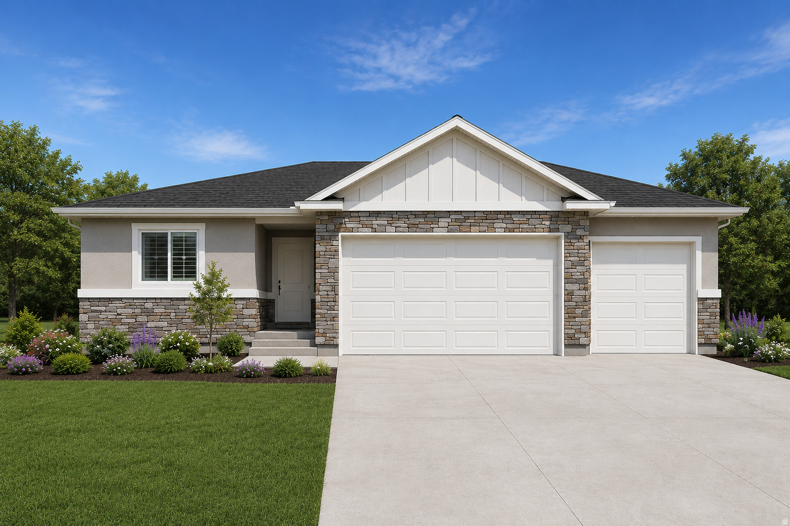 To Be Built. Welcome to the Tiffani floor plan by GTM Builders, offering vaulted ceilings in the living room and primary suite, an open-concept layout, and quality finishes throughout. The kitchen features soft-close knotty alder cabinetry, granite countertops, a pantry, and stainless steel appliances, including a refrigerator. Enjoy LVP flooring in the main living areas, tile surrounds in the bathrooms, a European glass shower in the primary suite, central HVAC, an energy-efficient furnace, tankless water heater, front yard landscaping, and a spacious 3-car garage. Builder offering up to a $24,000 seller incentive when using the preferred lender. Square footage figures are provided as a courtesy estimate only and were obtained from Builder Plans. Buyer is advised to obtain an independent measurement.