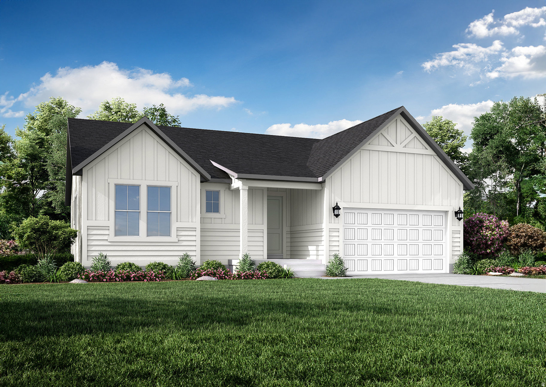 The 1700 Farmhouse at Stewart Ranches offers the perfect balance of spacious living and outdoor adventure. This impressive home plan features up to six generously sized bedrooms, three well-appointed bathrooms, and a flexible layout across both the main level and a customizable basement-totaling 3471 square feet of living space. Designed with functionality and style in mind, the open-concept main level provides an inviting atmosphere for entertaining, while the private bedroom spaces ensure comfort and relaxation for every member of the household. The basement offers endless possibilities for recreation, guest accommodations, or home office space, adapting effortlessly to your family's evolving needs. Nestled in the scenic heart of the Kamas Valley, the thoughtfully planned community of Stewart Ranches in Francis, Utah, delivers small-town charm with big access to world-class outdoor recreation. Here, residents enjoy the serenity of mountain living without sacrificing convenience. Just minutes from Park City's legendary ski slopes, blue-ribbon fly fishing streams, pristine golf courses, and an extensive trail network, this location is a dream for outdoor enthusiasts. In the warmer months, nearby Jordanelle and Rockport Reservoirs offer boating, paddleboarding, and lakeside leisure. Despite its peaceful setting, Stewart Ranches is just 30 minutes from Main Street Park City and under an hour from Salt Lake City International Airport-putting weekend getaways, city culture, and business travel well within reach. Whether you're seeking a primary residence or a mountain retreat, the 1700 Farmhouse at Stewart Ranches offers a rare combination of space, style, and access to adventure.