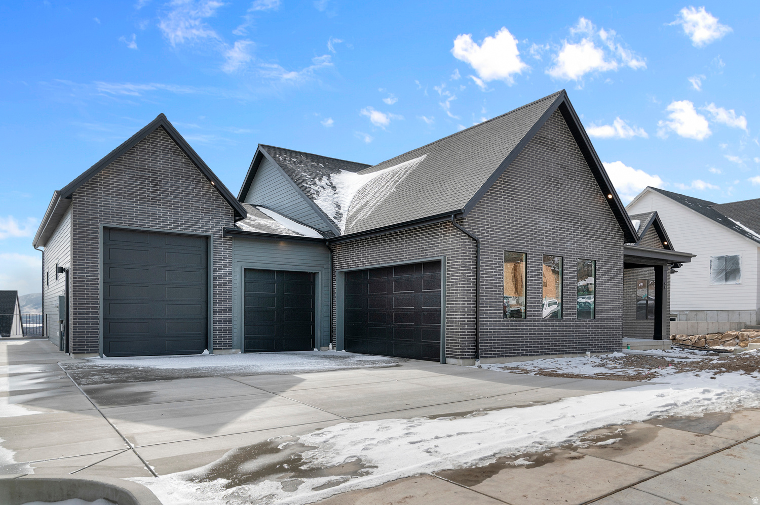 Now selling in Inverness. The Timberlake floor plan is a single-story home featuring 3 bedrooms, 2.5 bathrooms, and a 4-car garage, including a 2-car garage, oversized third-car garage, and RV garage. The main level offers approximately 3,003 finished square feet with an open layout connecting the family room, kitchen, and dining area. The kitchen includes a butler's pantry and functional layout for everyday use. The primary suite includes a walk-in closet and private bathroom, while additional bedrooms are located separately along with a dedicated office near the entry. The home also includes an unfinished basement of approximately 3,197 square feet, providing space for future bedrooms, bathrooms, living areas, or storage. Includes builder warranty with smart home system, smart home package, and radon mitigation system. Located in Lehi with convenient access to shopping, dining, and freeway access. Ask about our $25,000 toward closing costs with DHI Mortgage.