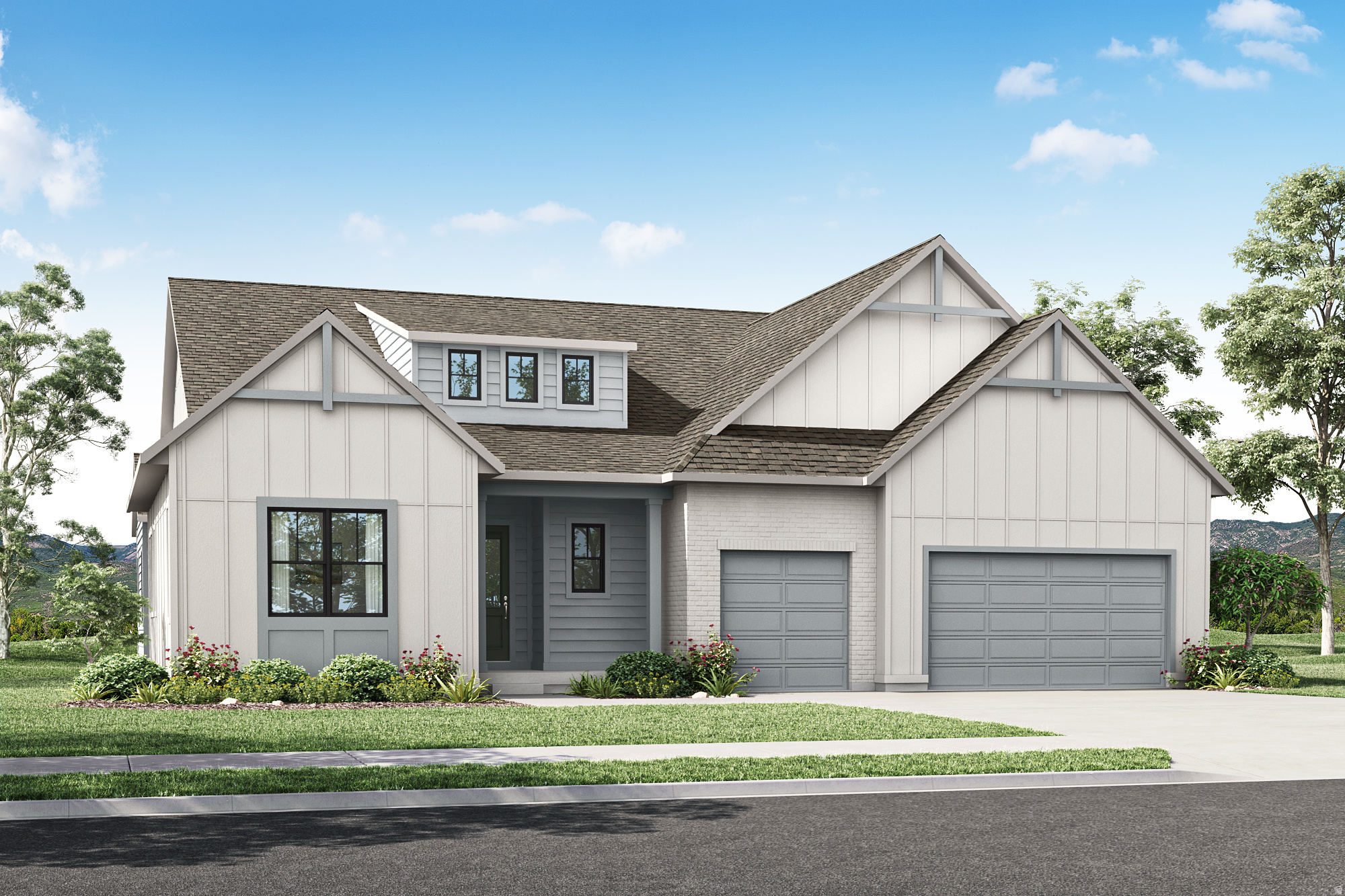 Set on an oversized homesite with stunning mountain views, this exceptional Rambler in the highly sought-after community of The Crossings at Lake Creek offers elevated living in a prime location near exciting new amenities developing soon. Designed for both comfort and style, this thoughtfully crafted home showcases breathtaking views of Mt. Timpanogos and seamless indoor-outdoor living. Enjoy peaceful mornings on the covered patio, gather in the expansive great room, or retreat to the private primary suite-each space thoughtfully designed to embrace the surrounding natural beauty.  The gourmet kitchen serves as the heart of the home, featuring an oversized island and generous space for entertaining. Buyers will have the opportunity to personalize the home at the design center, selecting finishes that reflect their unique style. Designer-curated options from an award-winning team create a sophisticated yet welcoming atmosphere throughout.  The open-concept floor plan includes three spacious bedrooms, 3.5 beautifully appointed bathrooms, and a dedicated home office. The luxurious primary suite offers a spa-like retreat with a freestanding soaking tub and oversized walk-in closet. An unfinished basement provides ample room to expand and customize to fit your needs. Square footage figures are provided as a courtesy estimate only and were obtained from the builder. Buyer is advised to obtain an independent measurement.