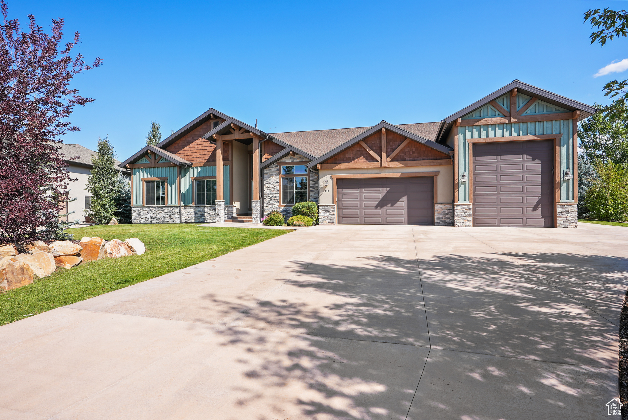 HUGE price enhancement! This AMAZING Contemporary Custom Mountain Home sits on a flat 3/4 acre located 20 minutes outside Park City and 10 minutes from Heber/Midway. The Home features vaulted ceilings, open living space with indoor/outdoor entertainment. Large primary suite with steam shower and jetted tub. Gourmet Kitchen features Thermadore appliances and oversized island. The large covered patio includes a hot tub with views of the Uinta Mountains and a stream that runs through the property. The daylight basement includes walkout entrance, 9ft ceilings and 3088 sq ft left open for customization. Newly installed 2 high capacity tankless hot water heaters, water softener and filtration systems. 5+ Car Garage features 1528 sq ft with 15 ft RV door (50' deep and 18' ceiling). Garage includes epoxy floors, custom cabinets, stainless steel fridge and freezer. RV Garage includes 220V power, hot/cold water and RV dump connections. With only 45 min from SLC airport and giving the relaxing setting makes this home A true MUST see!! you could NOT build this home for this price!