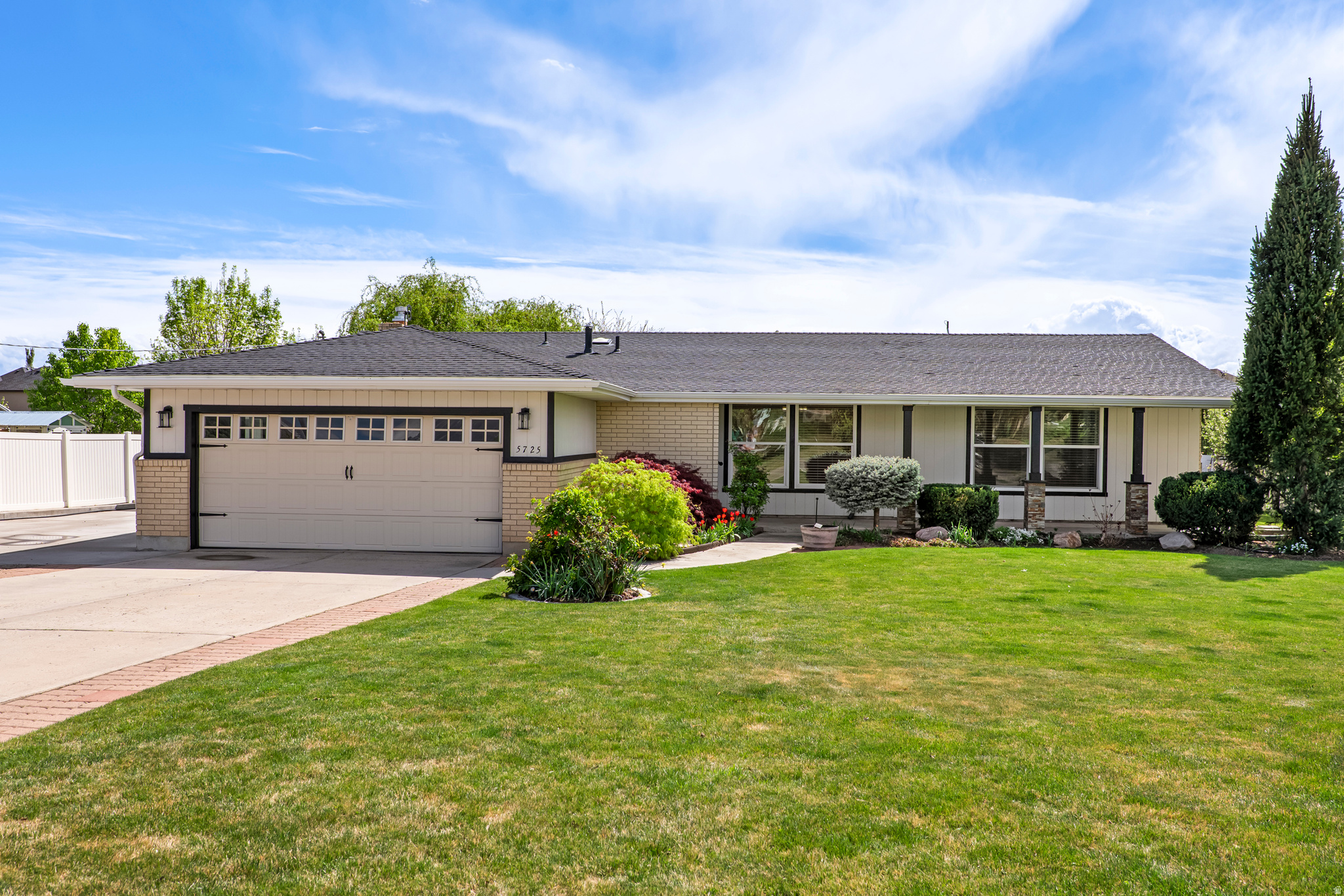 Come see this spacious rambler in the heart of Highland! Perfectly situated with easy access to schools, shopping and more. This beautiful home features 2 primary suites on the main level, an updated kitchen and hardwood floors. The main primary bath has heated floors for those cold mornings. Enjoy quiet evenings, mornings and the Utah Seasons in the cozy sunroom. There is a bedroom and a great room in the basement with a walk out and there is room to grow adding an additional bedroom and a bathroom. The large yard has fruit trees and a designated garden area.  There is plenty of storage in the basement and in the outdoor shed. The solar panels come close to eliminating your electric bill all together. Schedule a showing today! Buyer and buyers agent to verify all.