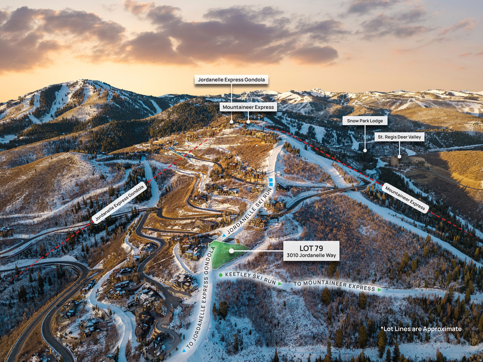 A truly exceptional opportunity awaits behind the private gates of Deer Crest. Perfectly nestled at the end of a peaceful cul-de-sac, this rare ski-in/ski-out lot captures breathtaking, panoramic views of snow-draped mountains and the sparkling Jordanelle Reservoir. With direct access to the coveted Jordanelle ski run leading to both the Deer Valley Gondola and Mountaineer Lift, your connection to world-class skiing is effortless. In the warmer months, endless adventure awaits with private access to scenic hiking and biking trails, and the convenience of boating, fishing, and water sports just minutes away via the Deer Crest back gate. Stroll to the iconic St. Regis Hotel and enjoy effortless access to the vibrant new Mayflower Village, Highway 40, and the charming towns of Midway and Heber. Design and build your dream mountain estate on this irreplaceable homesite-where year-round adventure, breathtaking views, and unmatched privacy come together in one of Deer Valley's most sought-after locations.