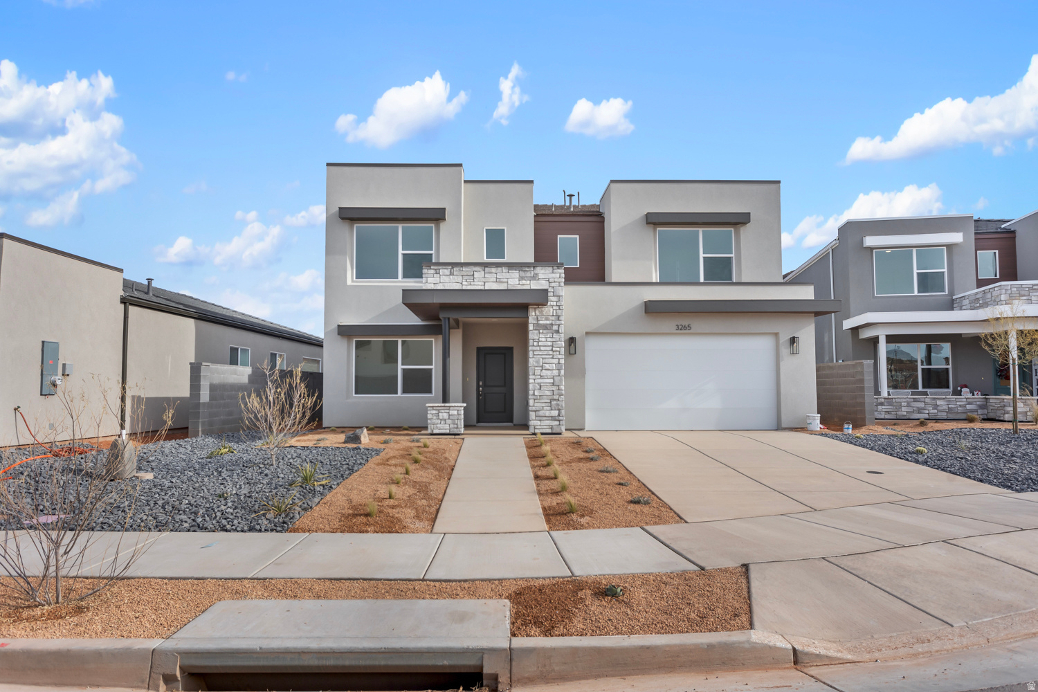 The Stillwater floor plan at Long Valley in the desirable Modern exterior, this is a beautiful 4-bedroom home, with an office, 2.5 baths, and 2.5 car garage. Ask about our preferred lender incentives and rates, as well as our Smart Home package, and Warranty. Come see the new amenities, pool, hot tub, splash pad and walking trails throughout, in the Dixie Power community and feel the difference of a D R Horton home. Please call or text Joe to get the latest information about all our home inventory and to register your clients. Pictures are of a model of similar floor plan, actual finishes, upgrades, or elevation may vary. Square footage is provided as a courtesy and based on building plans.