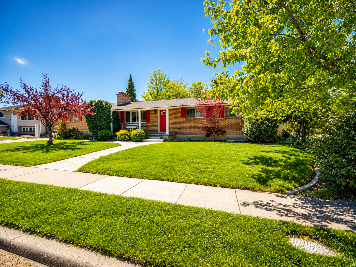 Charming 5-Bedroom Ranch Home in the Heart of Kaysville.   Your search for the perfect home ends here! This delightful 5-bedroom, 3-bathroom ranch-style home offers the perfect blend of comfort, space, and convenience; all move-in ready, and waiting for you. Step inside to find fresh paint throughout and an updated kitchen designed for both everyday living and convenience. The spacious living room provides plenty of room to gather; while two cozy fireplaces add warmth and character to the home. With five bedrooms and three bathrooms, there's plenty of space for family, guests, or a home office setup. The oversized garage offers exceptional storage and is ideal for a workshop, hobby space, or keeping everything neatly organized. Enjoy peace of mind with major recent updates, including a new roof installed in 2023 and a new furnace installed in 2024, adding both value and long-term comfort. Outside, enjoy a fully fenced backyard; perfect for kids, pets, gardening, or relaxing evenings outdoors. Located in a very quiet neighborhood with minimal traffic, this home offers a peaceful setting that's hard to find. Situated directly across the street from an open field, you'll enjoy beautiful, unobstructed mountain views to the east. Nestled in a friendly, established neighborhood, this home is within walking distance of the heart of Kaysville, giving you easy access to local shops, dining, parks, and community events. This home truly has charm, function, updates, and an unbeatable location. Don't miss your chance to make it yours-schedule your showing today!