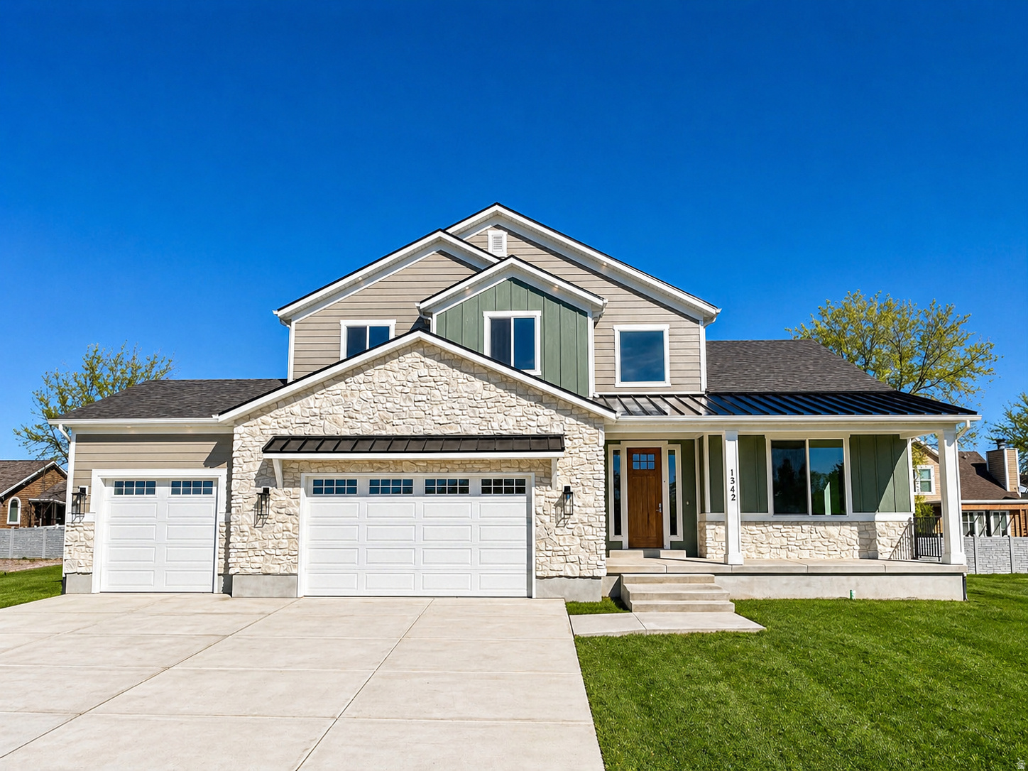 Welcome to Jordan River Heights, a long-awaited new community by Bach Homes. This beautiful Roma floor plan features 6 bedrooms and 3 baths, including a main-floor primary suite, 10-foot ceilings, and a two-story great room with fireplace. The gourmet kitchen includes a large island, double ovens, microwave, and under-cabinet lighting.  The fully finished basement has 9-foot ceilings, a private exterior entrance, interior stair access, separate laundry, and a kitchen roughed-in and ready for future finishing-perfect for a mother-in-law apartment or potential ADU (buyer to verify permitting).  Other highlights include a flex room off the entry, tile showers and baths to the ceiling, a 3-car garage with the third bay extended for extra storage or workspace, and fully finished landscaping-truly move-in ready.**Some of the photos are virtually staged.