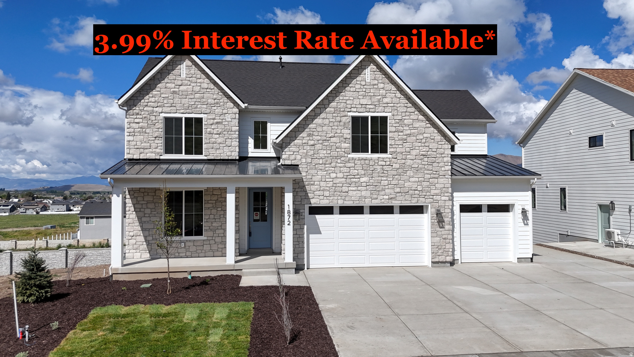 ** OPEN HOUSE SATURDAY 6/13 FROM 3PM-5PM** 3.99% 5 Year ARM, 4.99% Fixed 30 year available with preferred lender! (Terms and restrictions apply) Welcome to the Bethany in our BRAND NEW Payson View South Subdivision! This 5,859 square foot home just got C of O and is designed to take full advantage of its stunning surroundings. Massive windows frame sweeping views of Payson Valley from the back and dramatic mountain views from the front. Every detail has been thoughtfully curated with top quality finishes throughout, blending modern design with timeless craftsmanship. Featuring 4 spacious bedrooms (main level primary suite), 3 bathrooms, and a bright, open layout perfect for entertaining or everyday living. The walkout basement could be used as an ADU if needed!