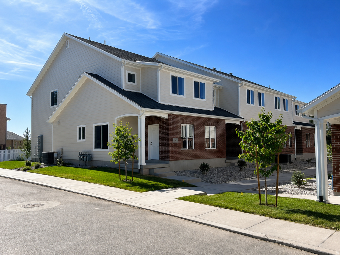 SPECIAL FINANCING AVAILABLE: Qualified buyers may secure a permanent 30-year fixed interest rate as low as 4.99%-an exceptional opportunity in today's market that can significantly enhance affordability and long-term savings. Contact the seller's preferred lender for complete details, qualifications, and terms. Move-in ready and brand new in the established Pheasant Brook community, this rare offering is one of only 12 newly constructed townhomes available within one of Centerville's most desirable neighborhoods. Enjoy the unique combination of new construction and the charm of an established community with mature landscaping, a community pool, clubhouse, scenic walking paths, a tranquil pond, and a beautiful park-like setting. This stunning end-unit townhome features 3 bedrooms, 2.5 bathrooms, and a spacious two-car garage. Inside, the bright, open-concept layout is designed for modern living and effortless entertaining. The stylish kitchen includes quartz countertops, abundant cabinetry, and a large walk-in pantry. Quartz countertops continue throughout all bathrooms, while the spacious primary suite offers dual sinks, generous storage, and a relaxing retreat. Enjoy the convenience of low-maintenance living with easy access to shopping, dining, schools, and major commuter routes.