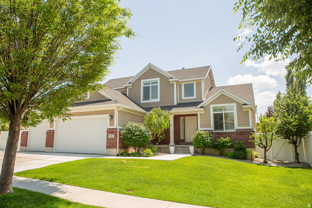 Beautifully updated two-story in the heart of Ivory Ridge. The main floor opens to vaulted ceilings, a light-filled great room with gas fireplace, and a remodeled kitchen featuring quartz counters, subway tile backsplash, stainless steel appliances, and a large island. A main-floor primary suite includes a garden tub, separate tile-and-glass shower, double vanity, private water closet, and a walk-in closet with built-in organizers. Plantation shutters throughout the main level. A private office with French doors sits just off the entry. Upstairs are three bedrooms and a full bath. The fully finished basement is built for family life: a second family room with climbing wall, a dedicated theater room with wall and ceiling speakers, a bedroom, a full bath, and generous storage including a cold-storage room. Outside, enjoy a fully landscaped, fenced backyard with covered gazebo patio, swing set, and inground trampoline. The three-car garage. Owners enjoy full Ivory Ridge amenities: clubhouse, exercise room, swimming pool, tennis, and pickleball courts. Zoned for Skyridge High. Please contact the owner directly to schedule; Buyer to verify all measurements, square footage, HOA terms, and schools. Square footage per appraisal: 2,035 above grade plus finished basement.