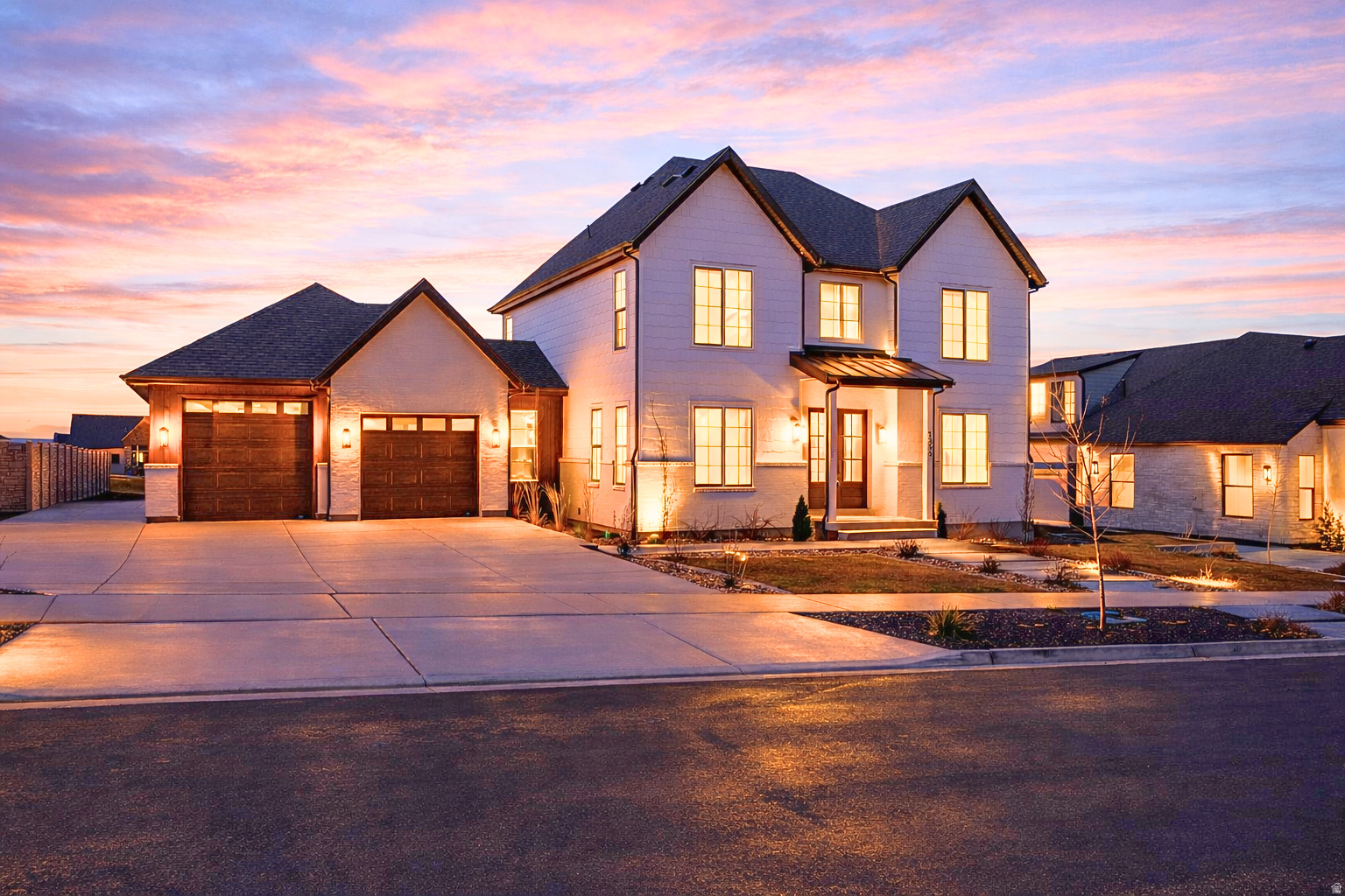 **Offering a 3.99% starting interest rate via a seller-paid 2/1 buy down and closing costs paid up to $6k.  **Buyer must qualify through Seller's Preferred Lender to obtain rate buydown. This Brand New charming 2-story home with a finished basement offers the perfect blend of function and comfort. With en-suite bathrooms for nearly every one of the 6 bedrooms and 8 bathrooms, everyone gets their own space. Enjoy the convenience of laundry on every level, a pocket office for remote work, and a formal dining room for hosting. The open-concept main floor is designed for gatherings, flowing effortlessly onto two patios-ideal for indoor-outdoor living. The extra-deep garage includes a rear-facing garage door that opens to the backyard for added versatility. Thoughtful details like extensive tile work, a freestanding soaking tub in the primary suite, and a fully-equipped theater room elevate the lifestyle. Landscaping is 34 complete, offering a head start on your dream yard.