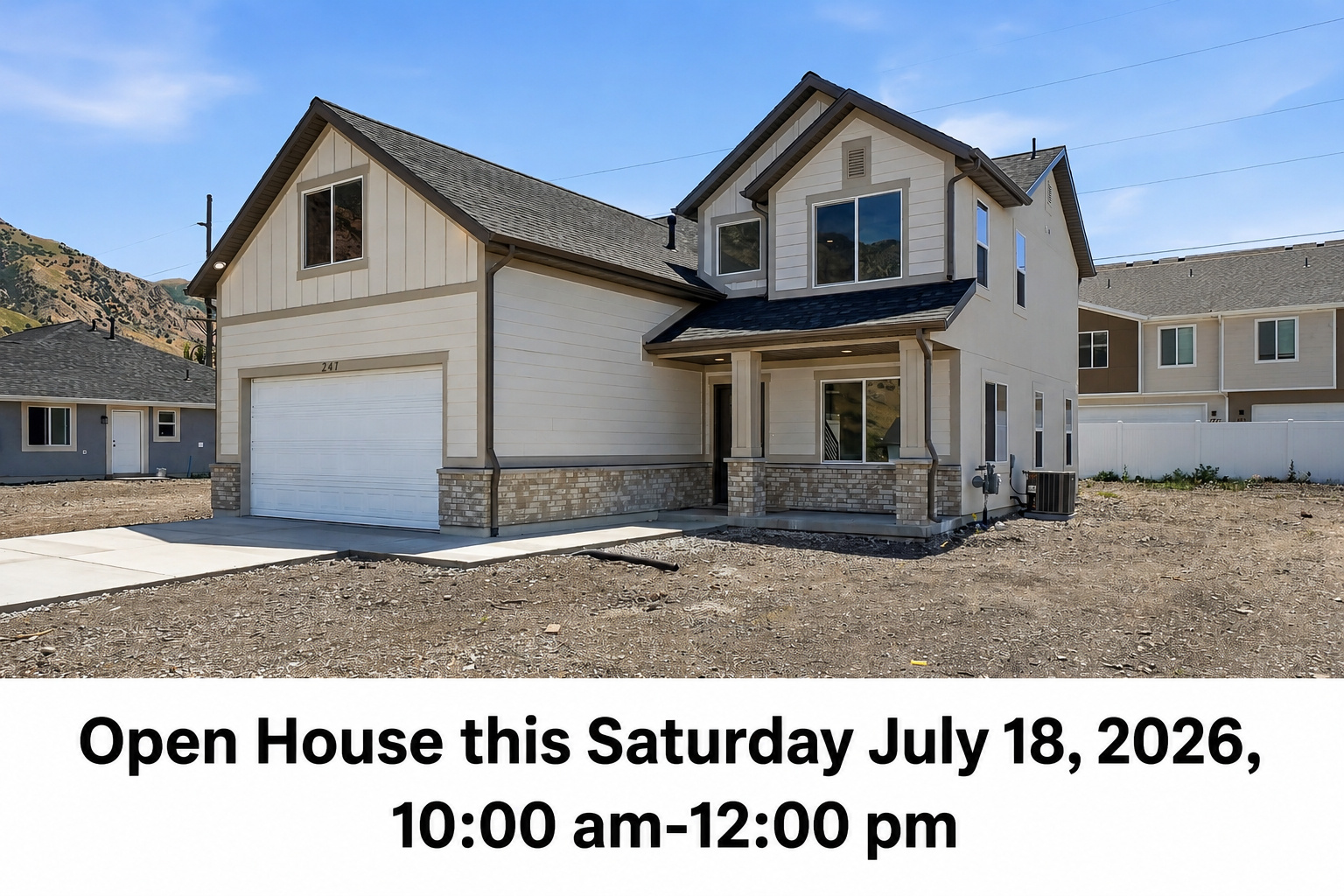 Come see this beautiful custom home sitting in a brand new neighborhood in Brigham City UT. This house has  a convenient layout where the bedrooms are all upstairs along with the laundry room and a big bonus room. Downstairs you'll find a spacious open living area and an office. Make sure to check out the virtual tour!