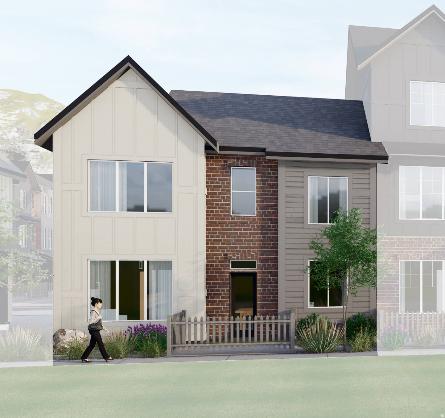 Darling two-story end unit townhouse will be ready in July. South facing driveway, two walk in closets in the primary suite, walk in shower, open railing, and more! Don't wait on this one, it will go quickly. Ask about lender incentives when using our Preferred Lender, Alli Bills at Intercap Lending.
