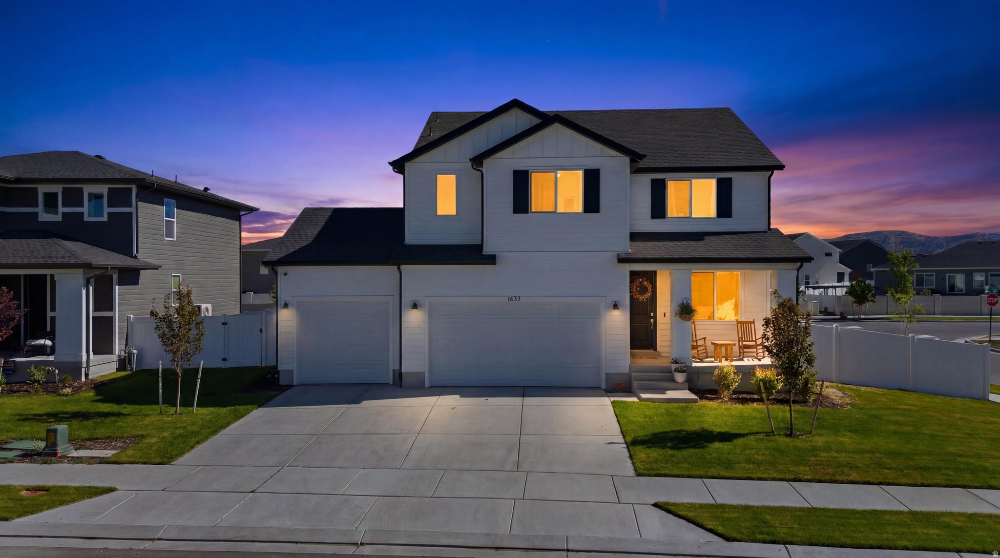 Beautifully maintained 4-bedroom, 3-bath home in a desirable Eagle Mountain community with stunning mountain views and modern finishes throughout. Built in 2024, this like-new home offers an open and inviting layout filled with natural light from large windows that create a bright and welcoming atmosphere.  The spacious kitchen features an updated backsplash, ample storage, and a functional design that flows seamlessly into the main living areas-perfect for everyday living and entertaining. Step outside to a fully landscaped backyard where you can relax and take in the surrounding views.  Additional upgrades and conveniences include a water softener and an assumable FHA loan at an attractive 4.75% interest rate, offering a valuable opportunity for qualified buyers. Located in a family-friendly neighborhood with parks and trails nearby, and a community pool coming soon, this home combines comfort, convenience, and lifestyle.  Don't miss your chance to own this move-in-ready home with modern features, beautiful views, and exceptional financing potential.