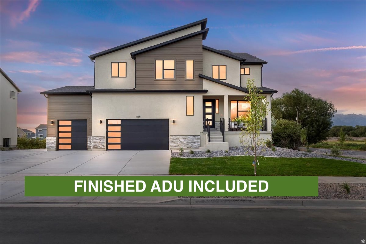 Located on the border of Lehi and Saratoga Springs, this NEW 6-bedroom Willow, contemporary  floor plan is hard to beat. The walk-out finished basement with a spacious fully finished 2-bedroom ADU, is one you must see.  A walk out basement, RV Pad and cement walk-way w/ stairs will make the ADU a great set -up.  Situated near outdoor activities such as the El Nautica Boat Club, Talons Cove Golf Course, Israel Canyon Trailhead, and Saratoga Hot Springs, North Lake Meadows offers a convenient location close to amenities in Lehi and Saratoga Springs.  Featuring an extra deep 3 car garage, substantial Butler's Pantry, double oven, and gas cooktop, this home boasts an open-concept great room ideal for entertaining.  With luxurious touches like a large 6' primary tub and over sized shower, full euro shower door, quartz countertops, and modern railing, this Willow Floor plan will check off all the boxes.  Buyer to approve and certify ADU with their local jurisdiction. Model home is the same Willow plan.  This home is at paint stage.  Ask about our current incentives!