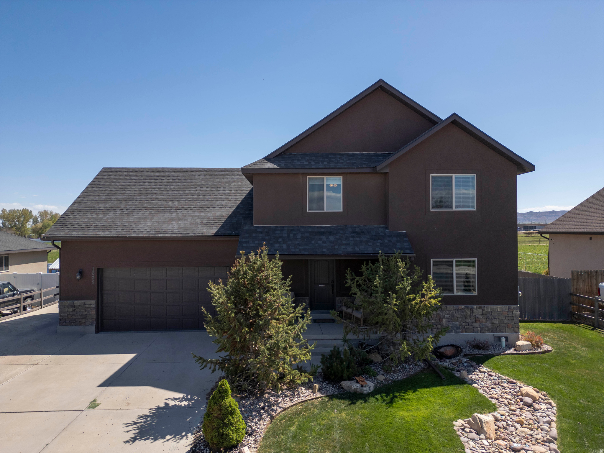 Well-maintained 3-bedroom home with a large bonus room located in the desirable Sunstone subdivision. This property features spacious bedrooms, including a primary suite with en suite bathroom and a large walk-in closet. The home offers a gas fireplace and is plumbed for both gas and electric utilities. Additional highlights include an oversized garage with ample storage, with tons of heavy shelving added, and updated 8' fluorescent lights. Plus, a 10x14 shed with a roll-up door and loft. The fenced backyard provides added privacy with no rear neighbors and is situated on a quiet dead-end street. Outdoor living is enhanced by a 12x23 redwood deck, ideal for entertaining or relaxing. Recent improvements include a newer water heater and additional insulation in both the attic and garage. Conveniently located just a short distance from the golf course, this property offers a great combination of comfort, functionality, and location.  Square footage figures are provided as a courtesy estimate only and were obtained from previous MLS.  Buyer is advised to obtain an independent measurement.