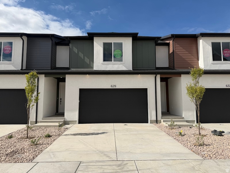 Welcome to this thoughtfully designed mid-unit, 2-story townhome an excellent opportunity to **start building equity in your future** . This home offers 3 bedrooms, 2.5 bathrooms, and a 2-car garage, combining modern finishes with a layout that lives comfortably and efficiently. The main level is open and inviting, featuring 9' ceilings, durable waterproof LVP flooring, and a kitchen designed to be both functional and stylish. Highlights include quartz countertops, 42" cabinetry, soft-close drawers, pull-out shelving, and single-bowl stainless steel sink. The open-concept design allows the kitchen, dining, and living areas to flow seamlessly-ideal for everyday living and entertaining. Upstairs, the primary suite provides a private retreat with a walk-in closet and a well-appointed bathroom. Two additional bedrooms, a full bathroom, and a conveniently located laundry area complete the upper level, offering flexibility for home office use or evolving lifestyle needs. This home includes a strong lineup of **Above Standard Features** such as a 95% efficient Lennox furnace, 14 SEER A/C condenser, Honeywell T9 Wi-Fi thermostat, smart front door lock, upgraded lighting package, ceiling fans, and modern matte black finishes. The 2-car garage includes a dedicated EV/charging outlet location and a MyQenabled opener for added convenience. An unfinished basement provides room to grow and personalize over time. Perfect for future living space, storage, or a home gym. For buyers seeking new construction, thoughtful design, and long-term value, this home delivers. **Call the agent directly to ask about available incentives. ** Early opportunities matter. Be the first to secure your home. Square footage figures are provided as a courtesy estimate only and were obtained from builder plans. Buyer is advised to obtain an independent measurement.